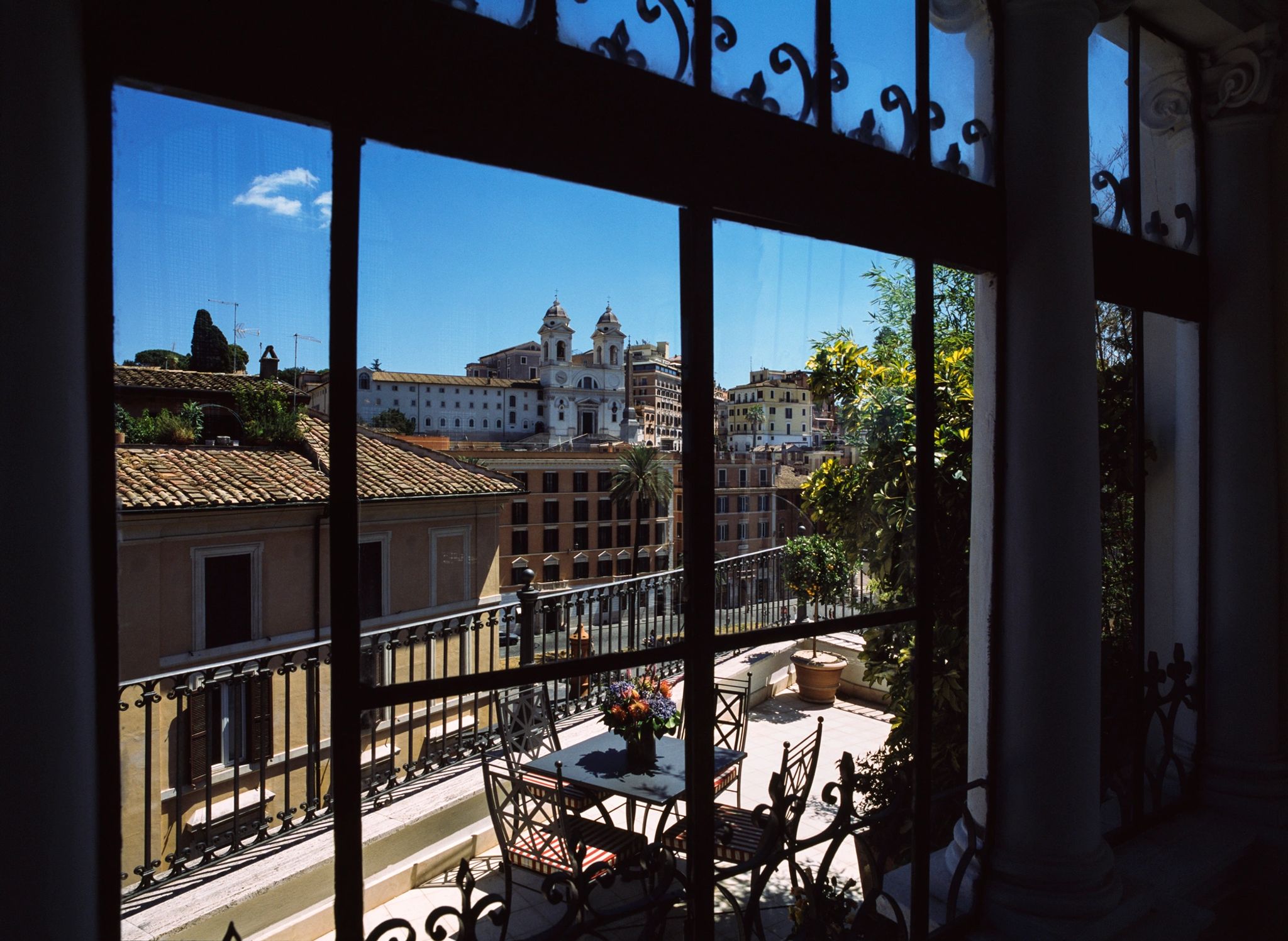 terraço vista roma - vista escadaria espanhola - hotel com terraço