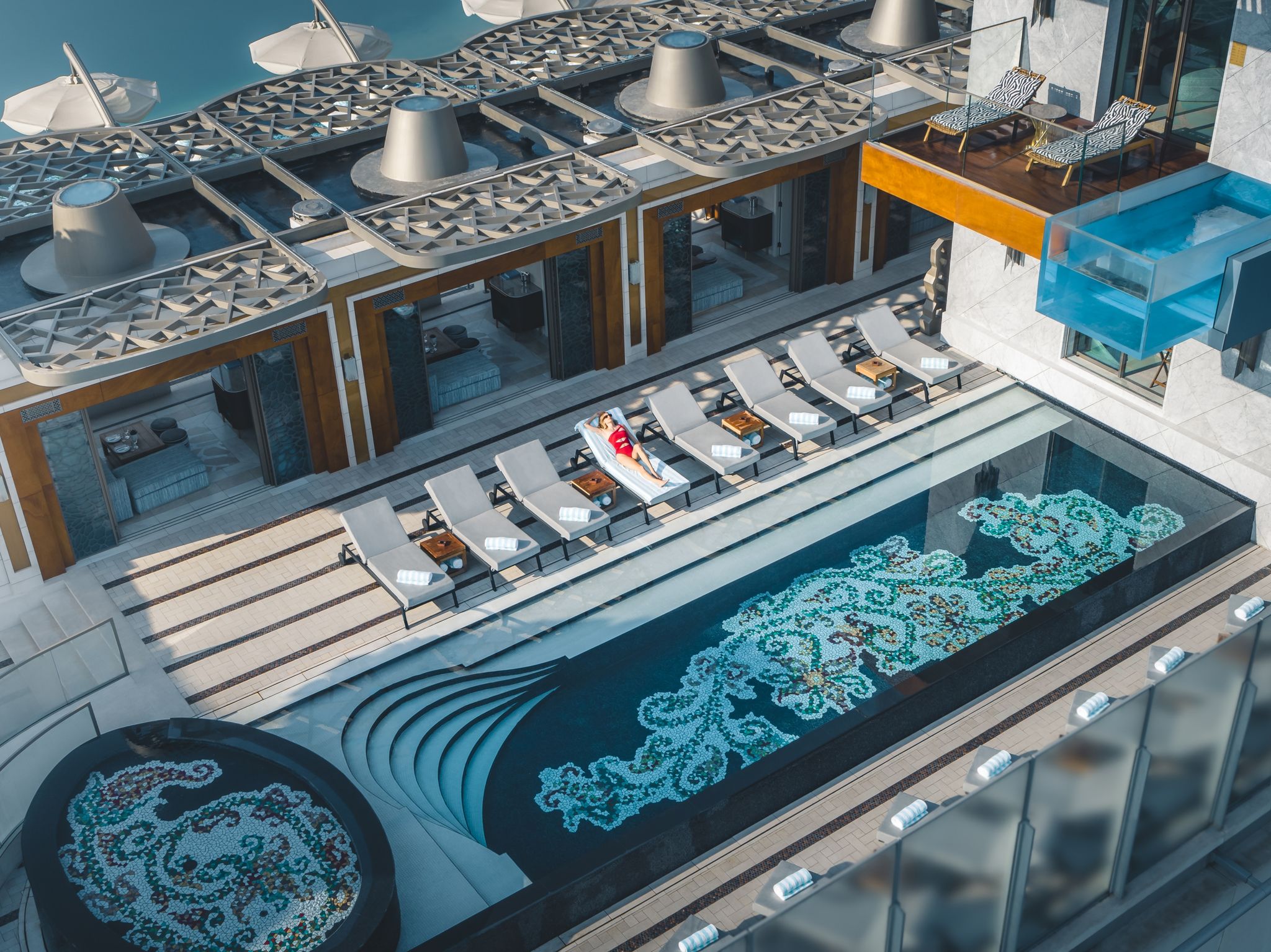 piscina atlantis dubai – area de lazer – cabanas privativas