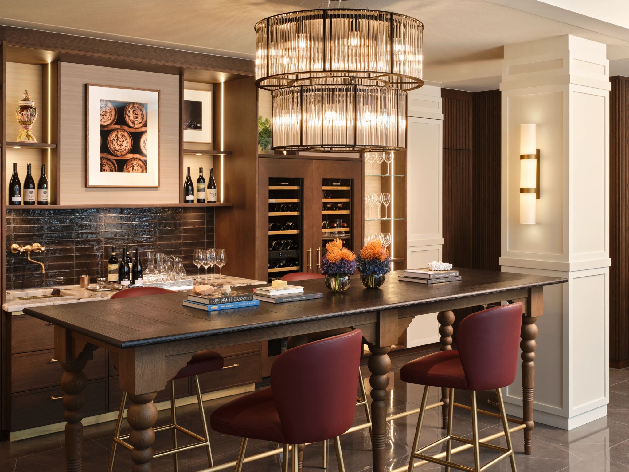 Adega da Brasserie Cuvilliés adega moderna - restaurante com adega - degustaçao de vinhos