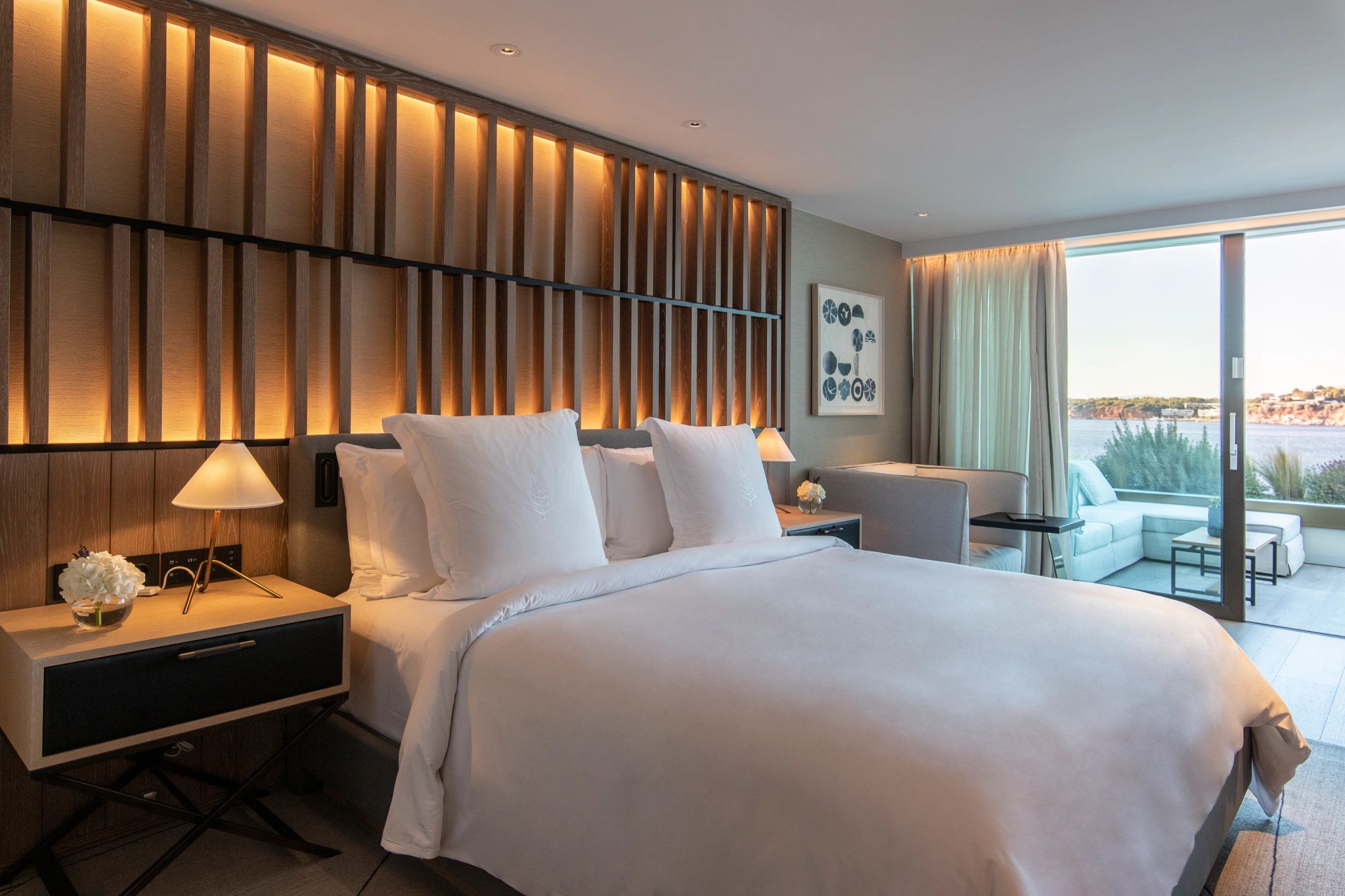 Nafsika Sea View cama king - design de luxo - quarto vista mar