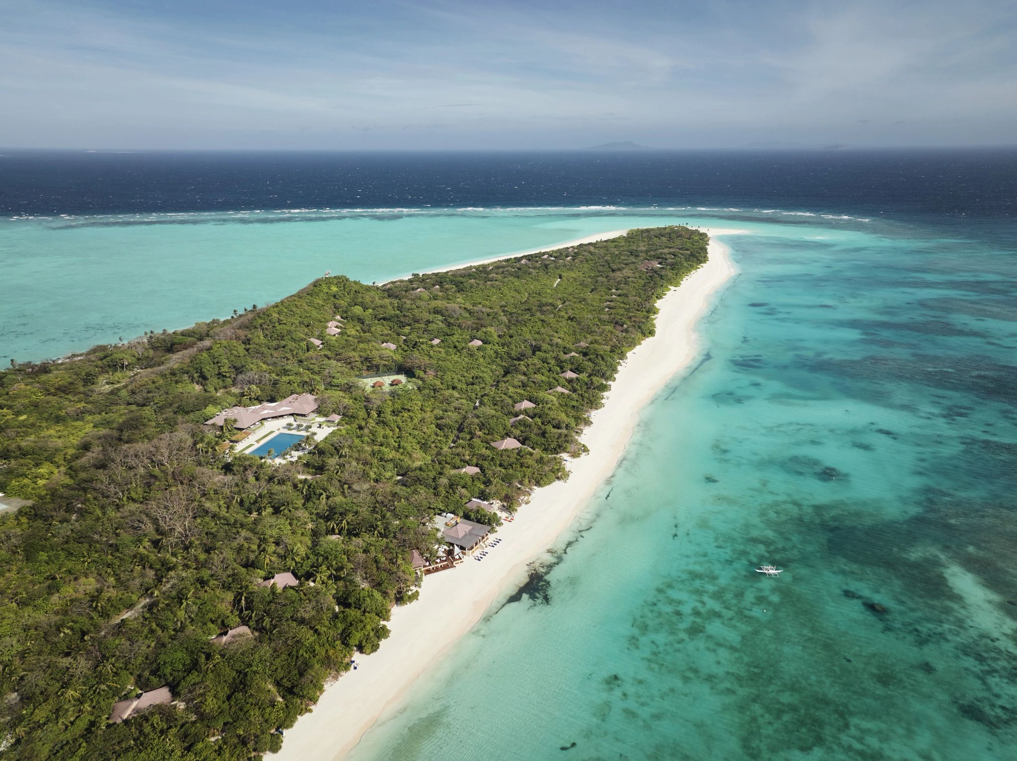 Vista aérea Amanpulo destino de praia - ilha privativa - resort de luxo - natureza