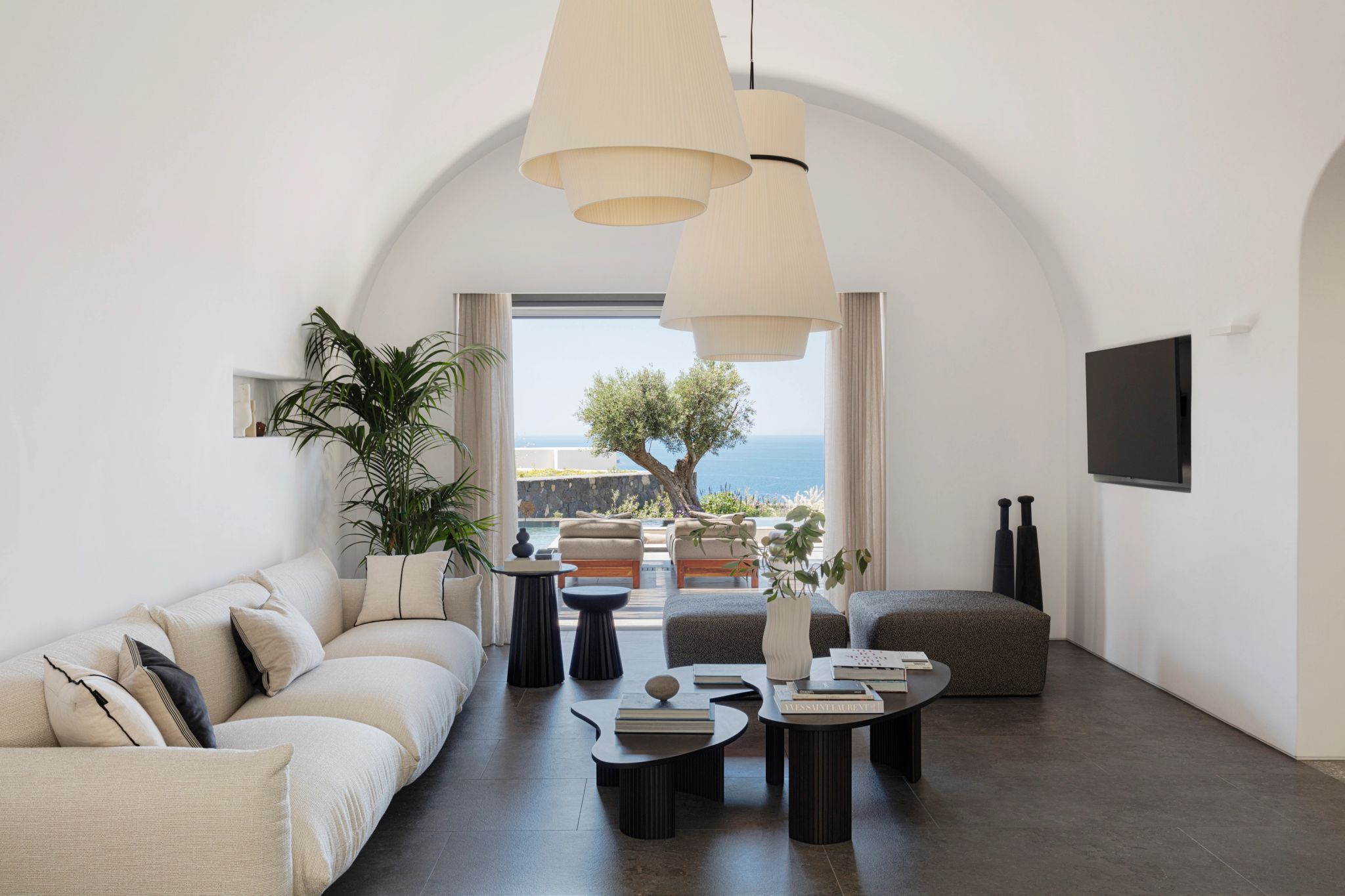 vila de luxo - vista panoramica - sala de estar