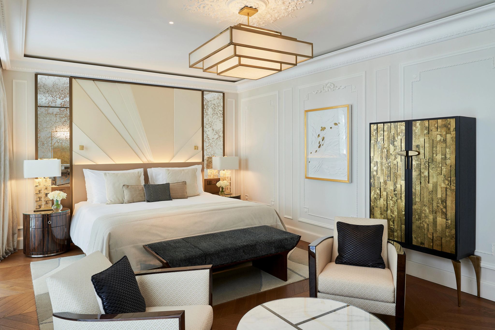 decoraçao luxuosa – cama casal – suite de luxo