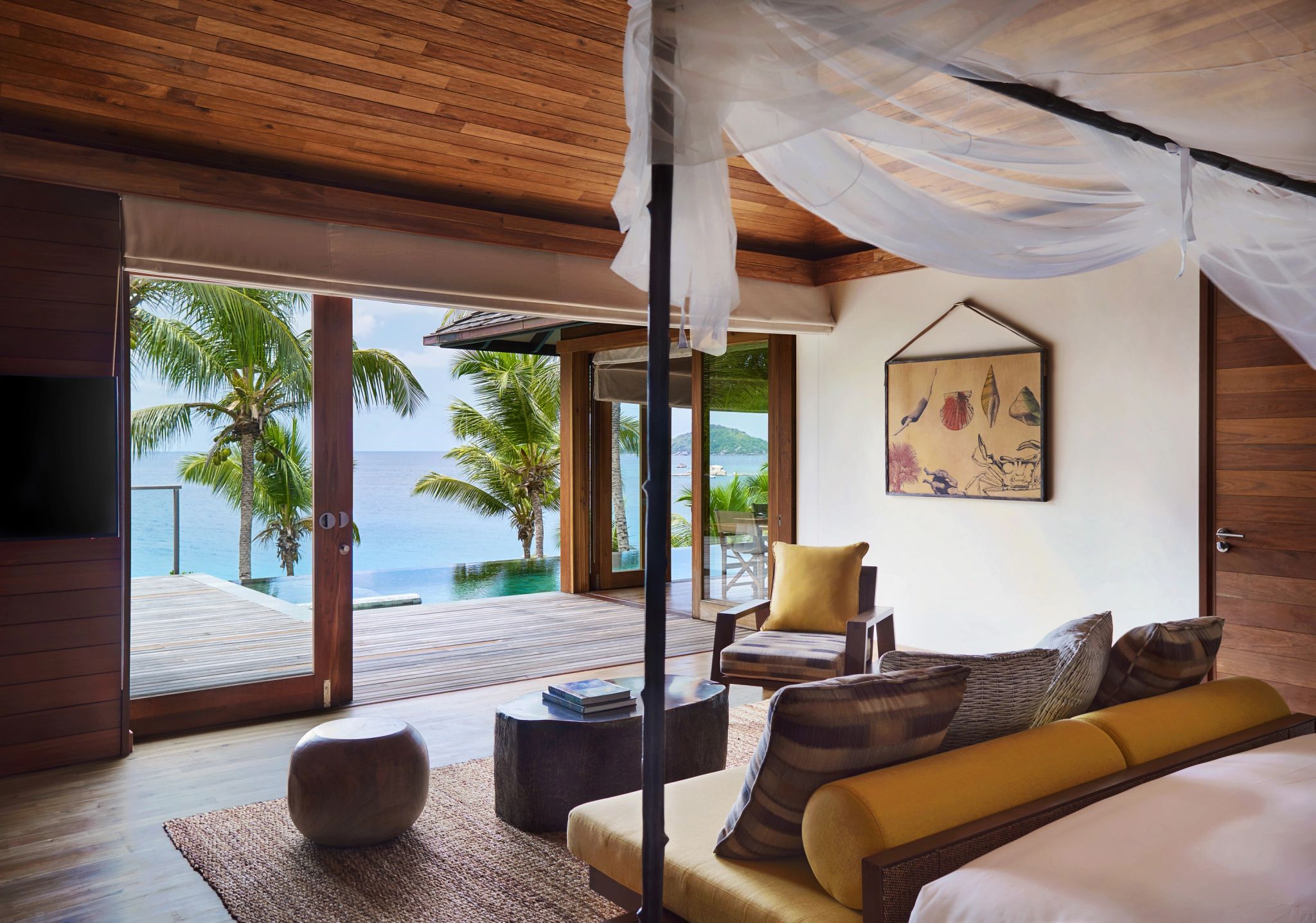 Six Senses Zil Pasyon vila com piscina infinita - acomodacao luxo seychelles - vista oceano indico
