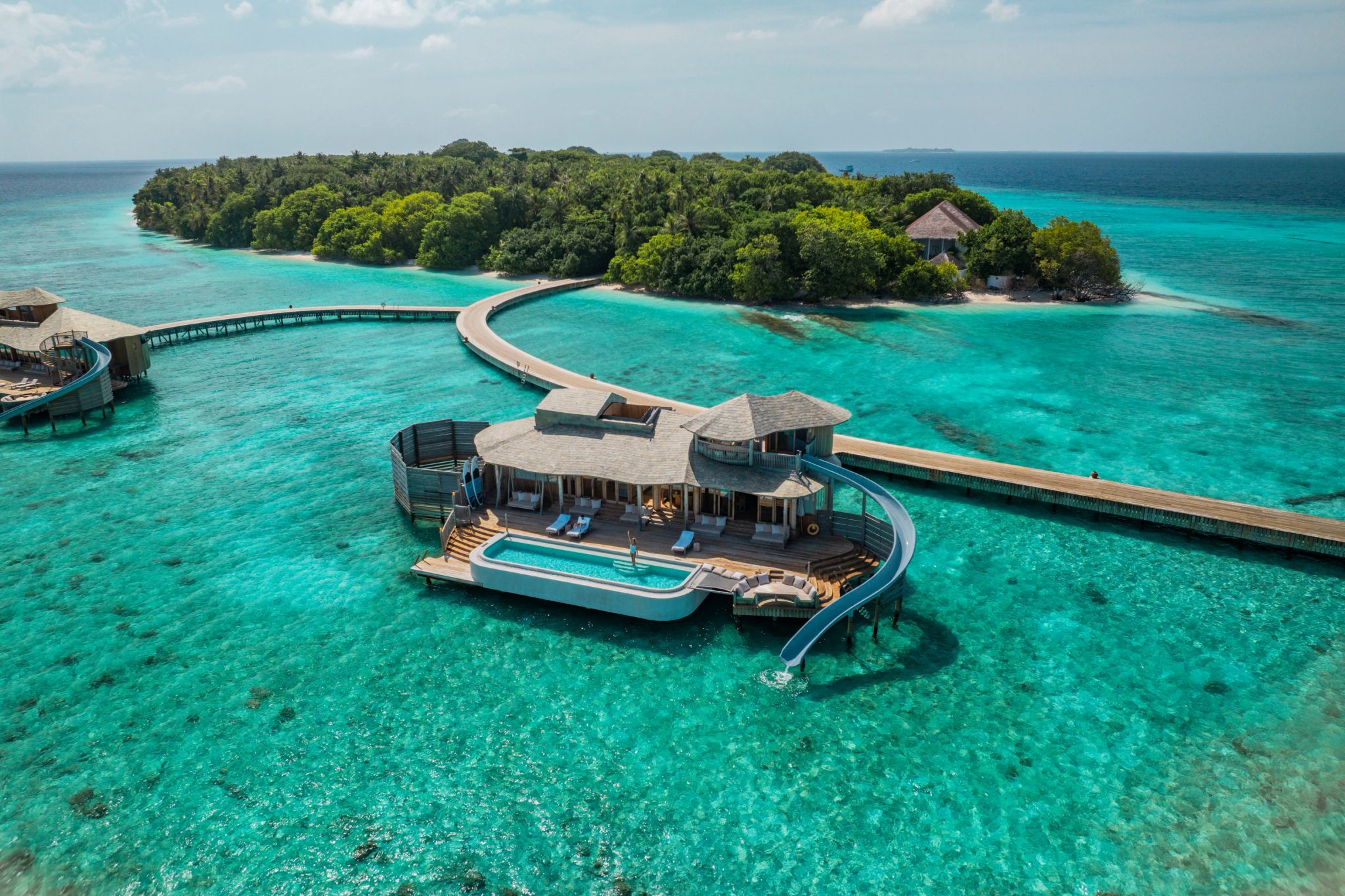 One Bedroom Water Reserve Slide luxo tropical - villa maldivas - vista mar