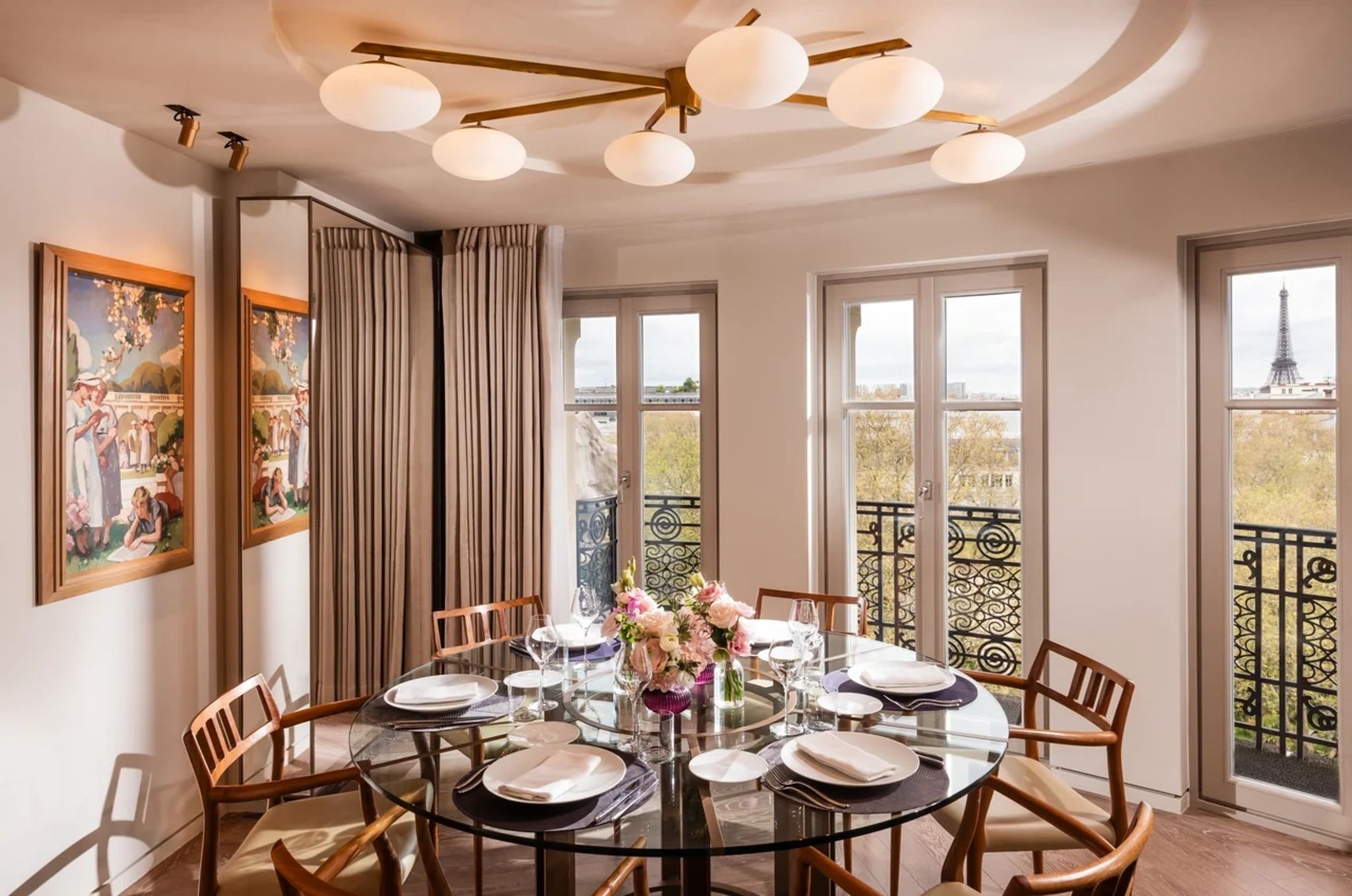 Grand Appartement Rive Gauche sala de jantar - area gourmet - jantar vista paris