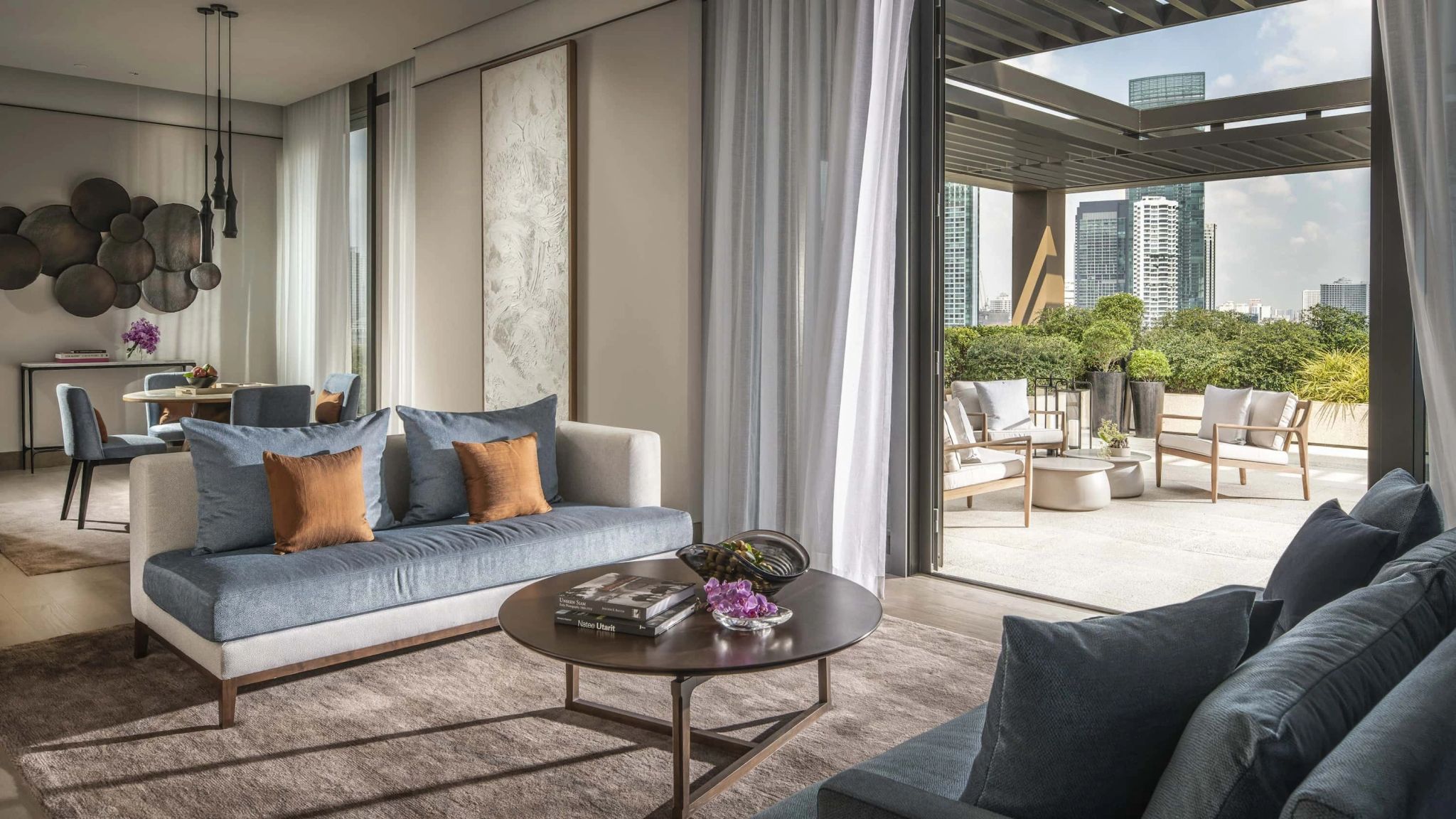 Riverside Terrace Suite sala de estar - suite com terraço - terraço privativo - sala chique