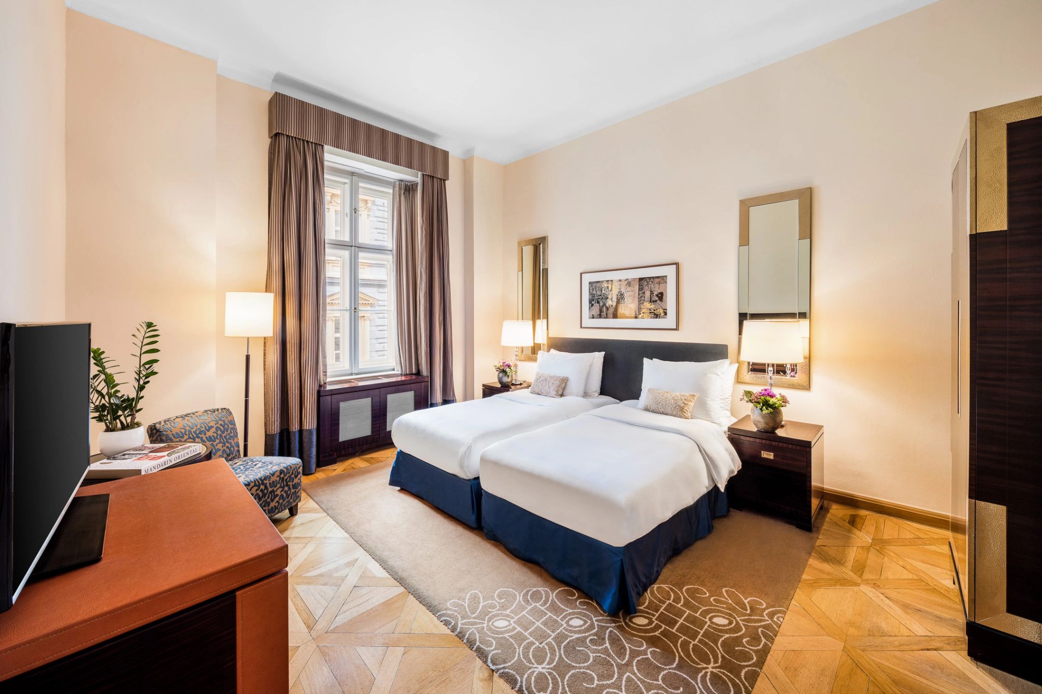 Deluxe Suite cama twin – quarto chique – quarto com vista