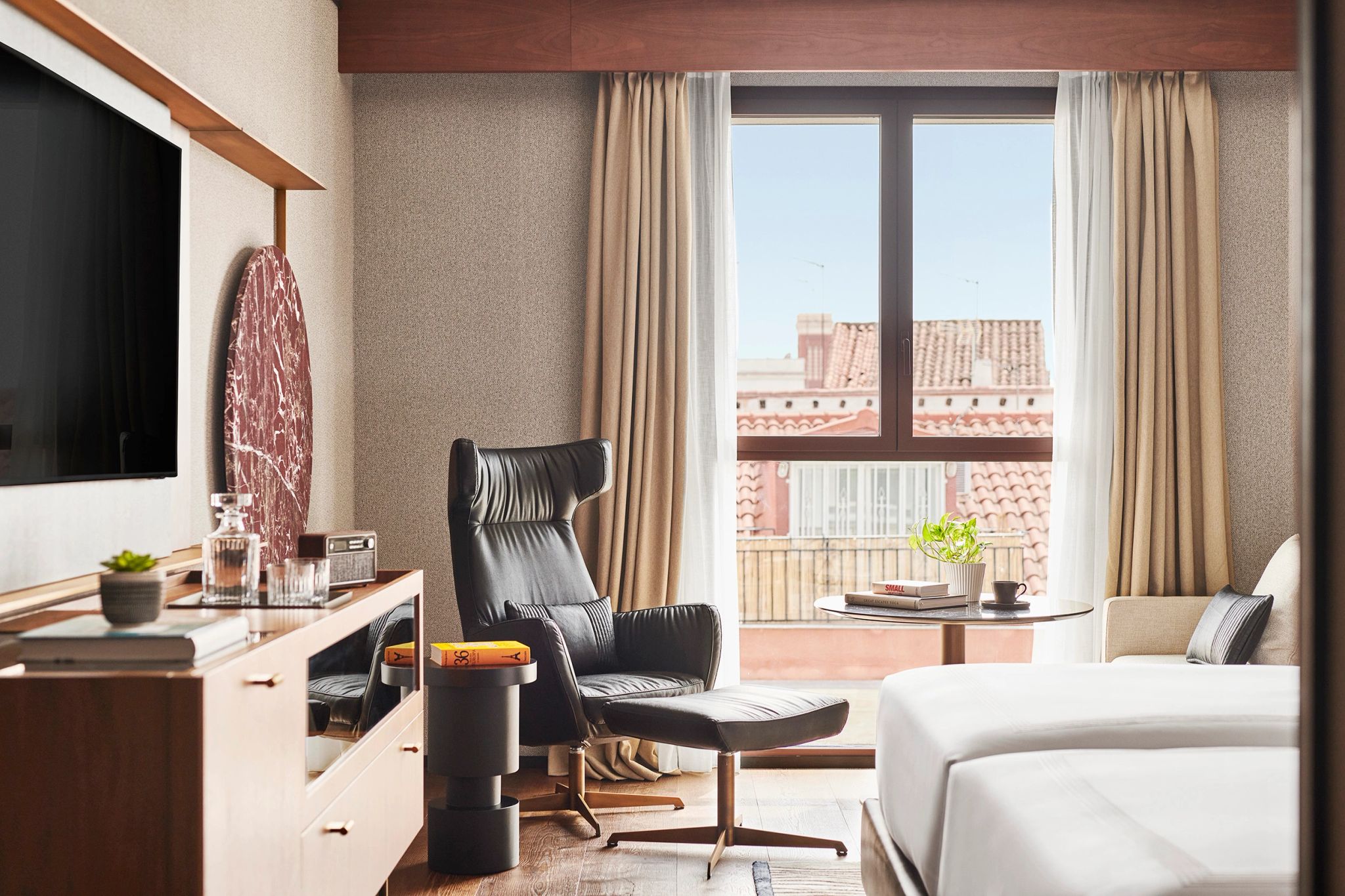 Twin Beds City View quarto de luxo - vista madri - mobiliario nobre