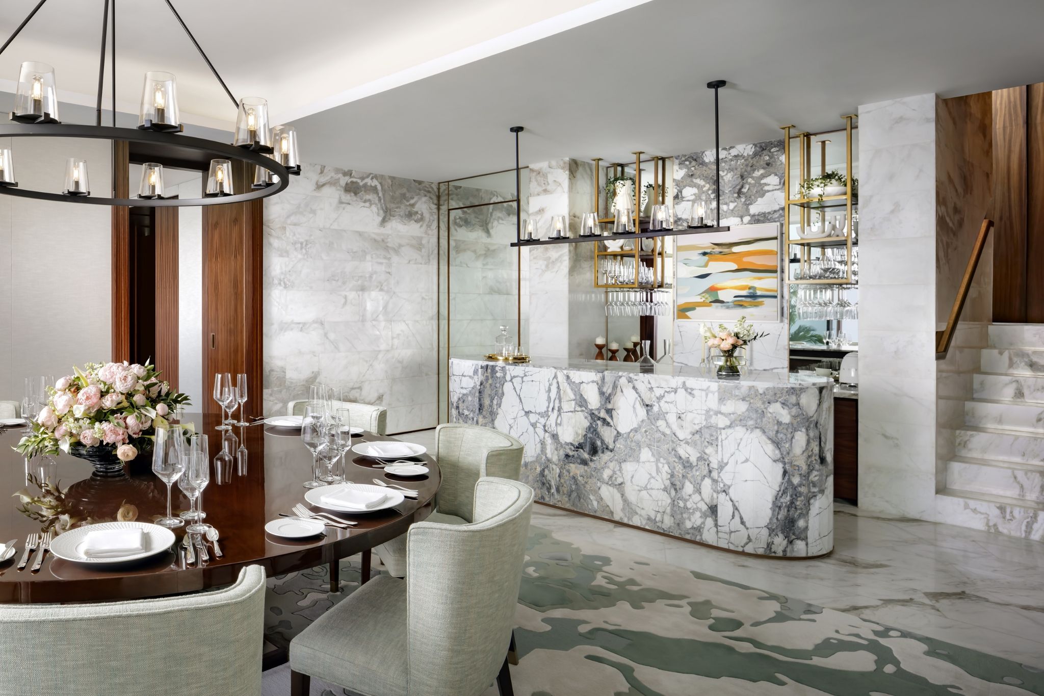 decoracao em marmore – area gourmet privativa – sala da suite