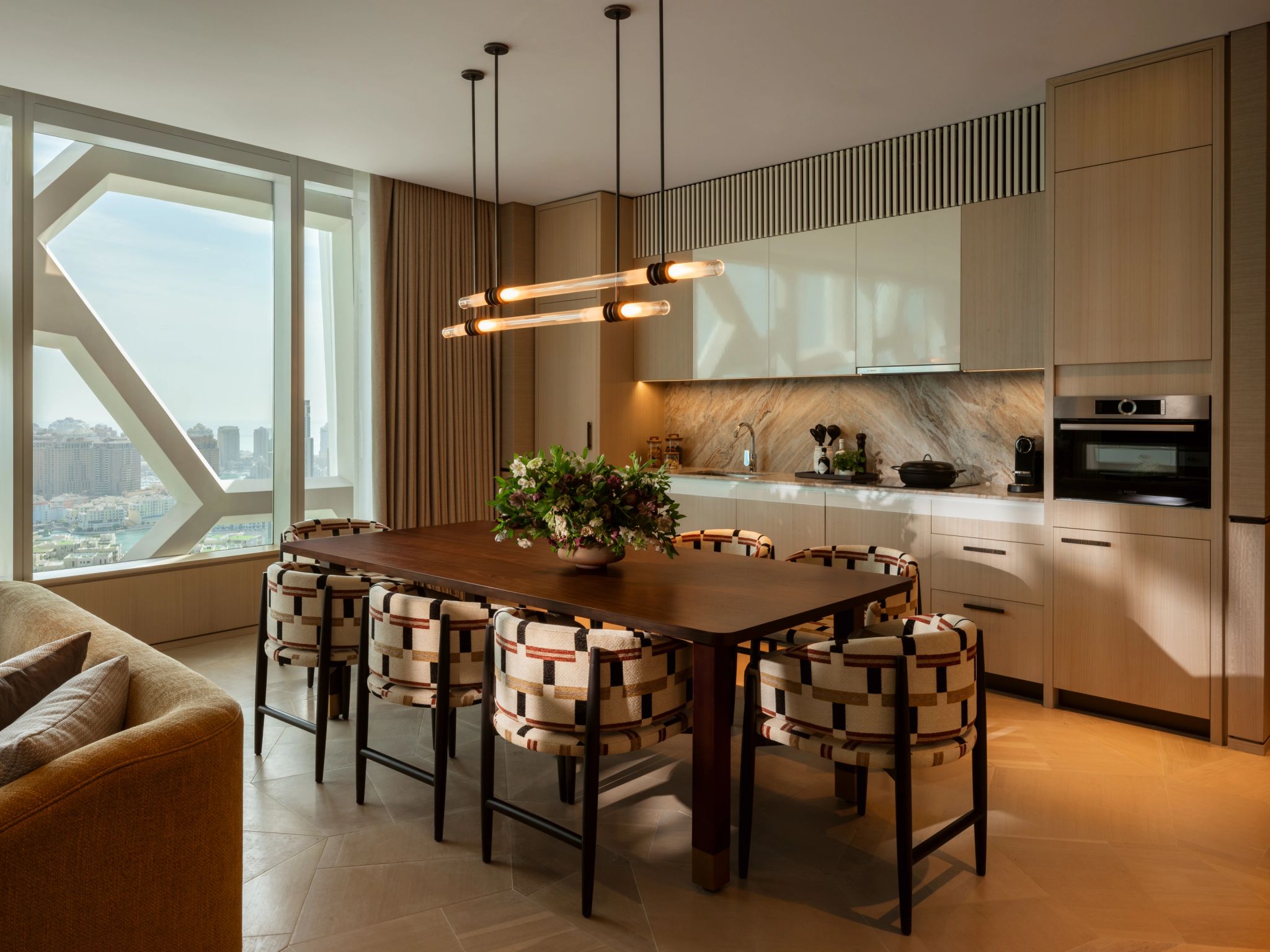 Three Bedroom Lagoon View Apartment sala de jantar - area gourmet - cozinha moderna