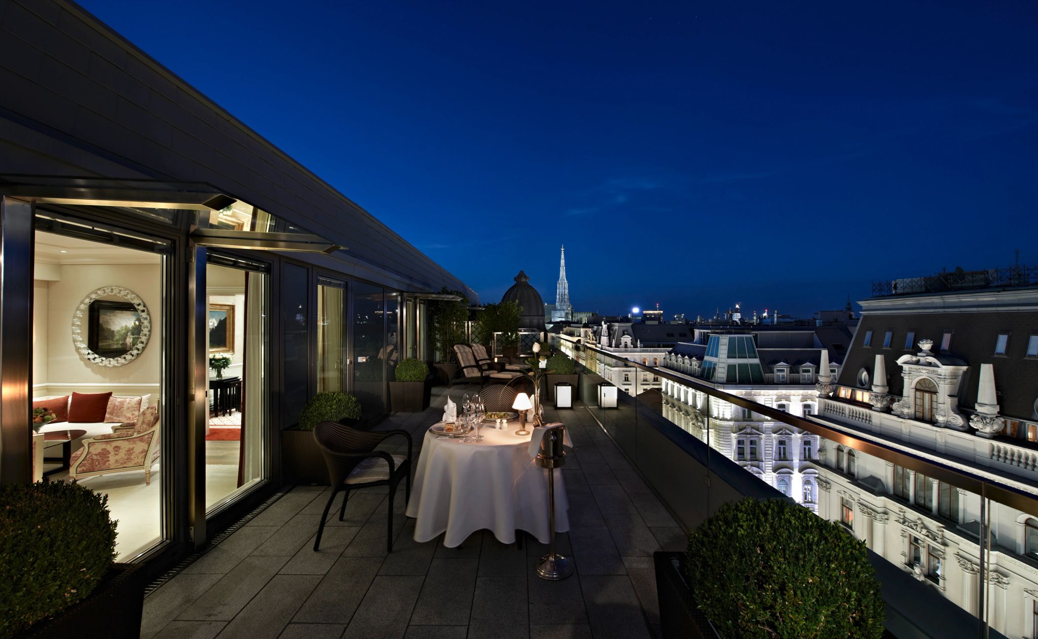 jantar romantico - jantar ao ar livre - terraço vista viena