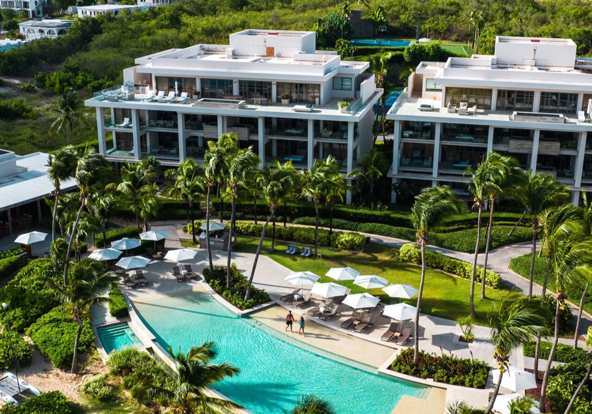 Piscina do resort area externa do hotel – piscina externa – arquitetura moderna