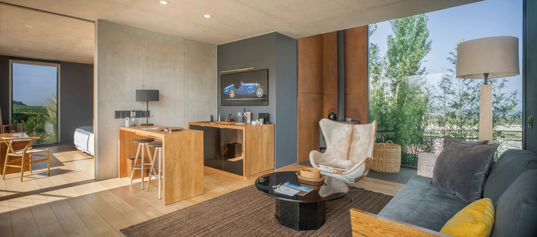 One Bedroom Villa interior de suíte com vista deslumbrante para a natureza