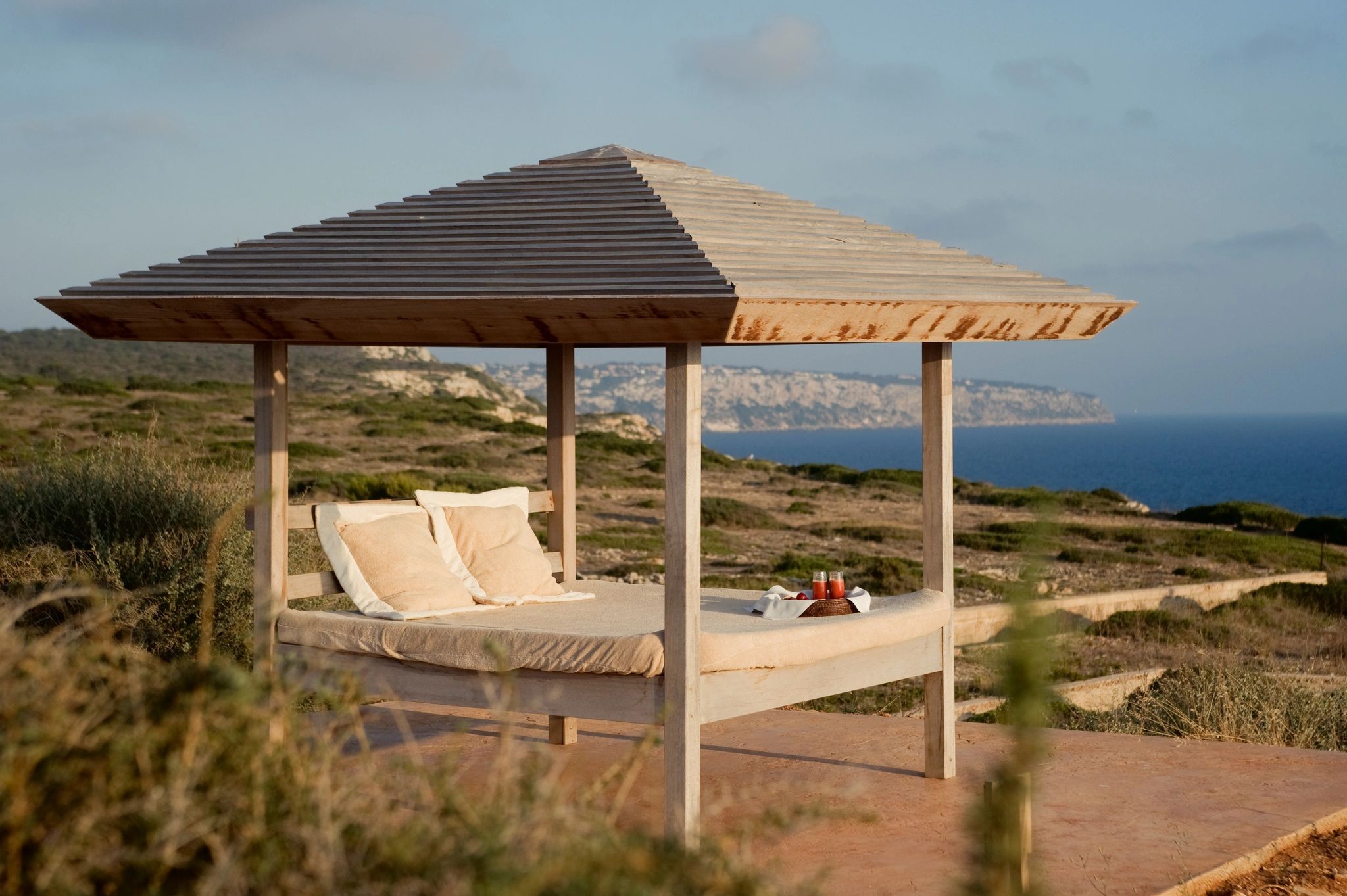 terraço mobiliado - banho de sol - terraço frente mar