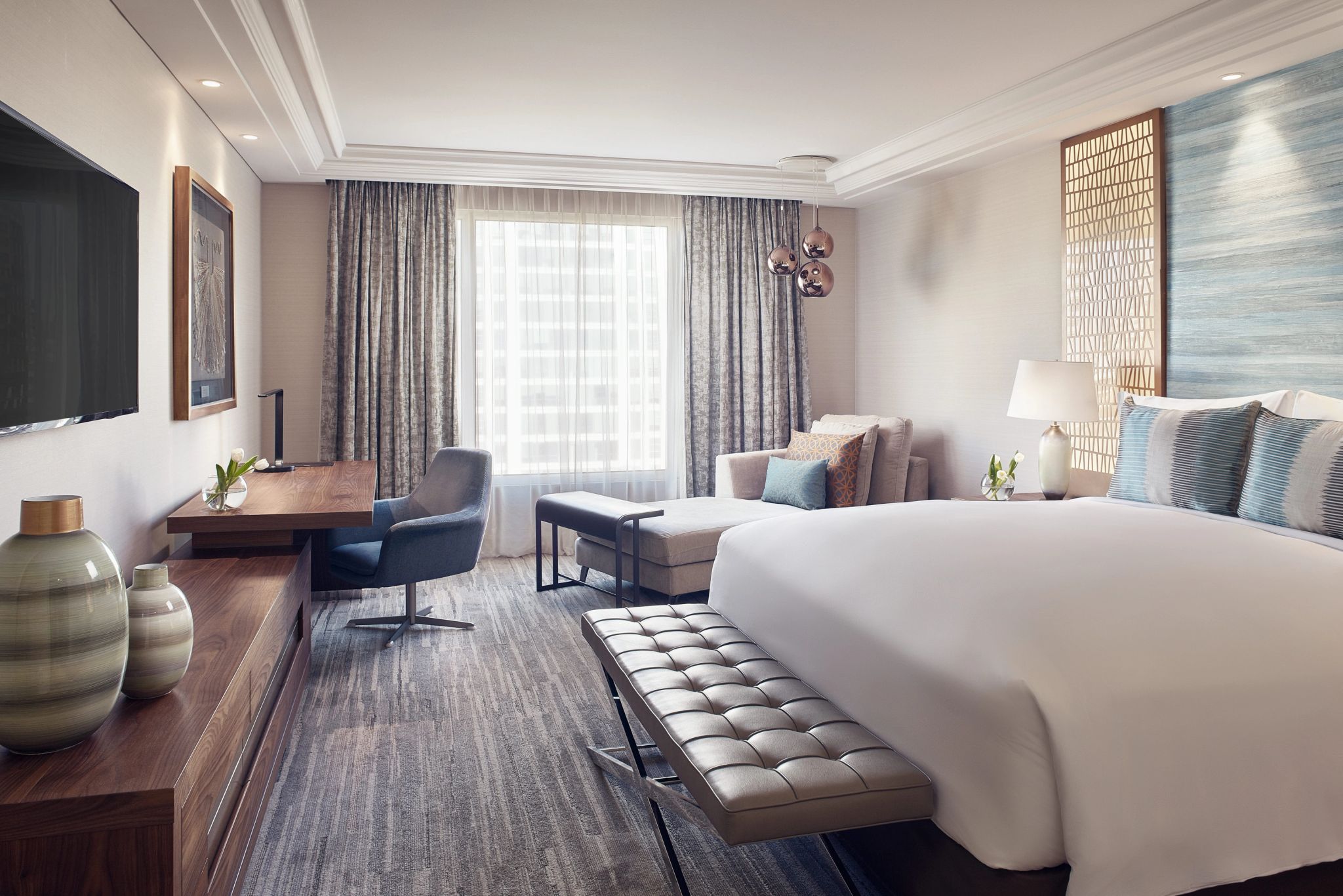 cama casal - decoração moderna – mesa de escritório