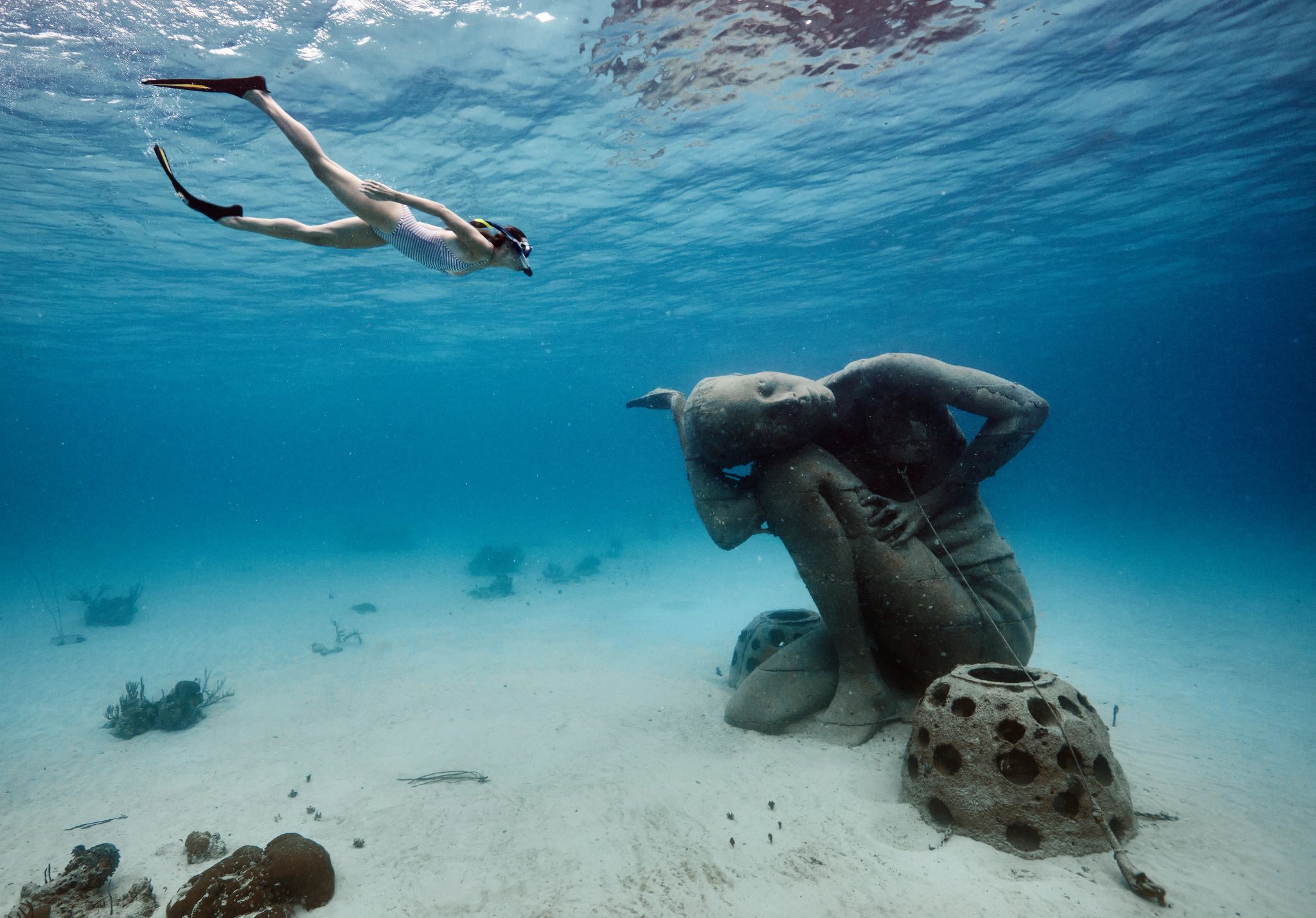 mergulho – escultura subaquatica - snorkeling - esporte aquatico - atividades de lazer