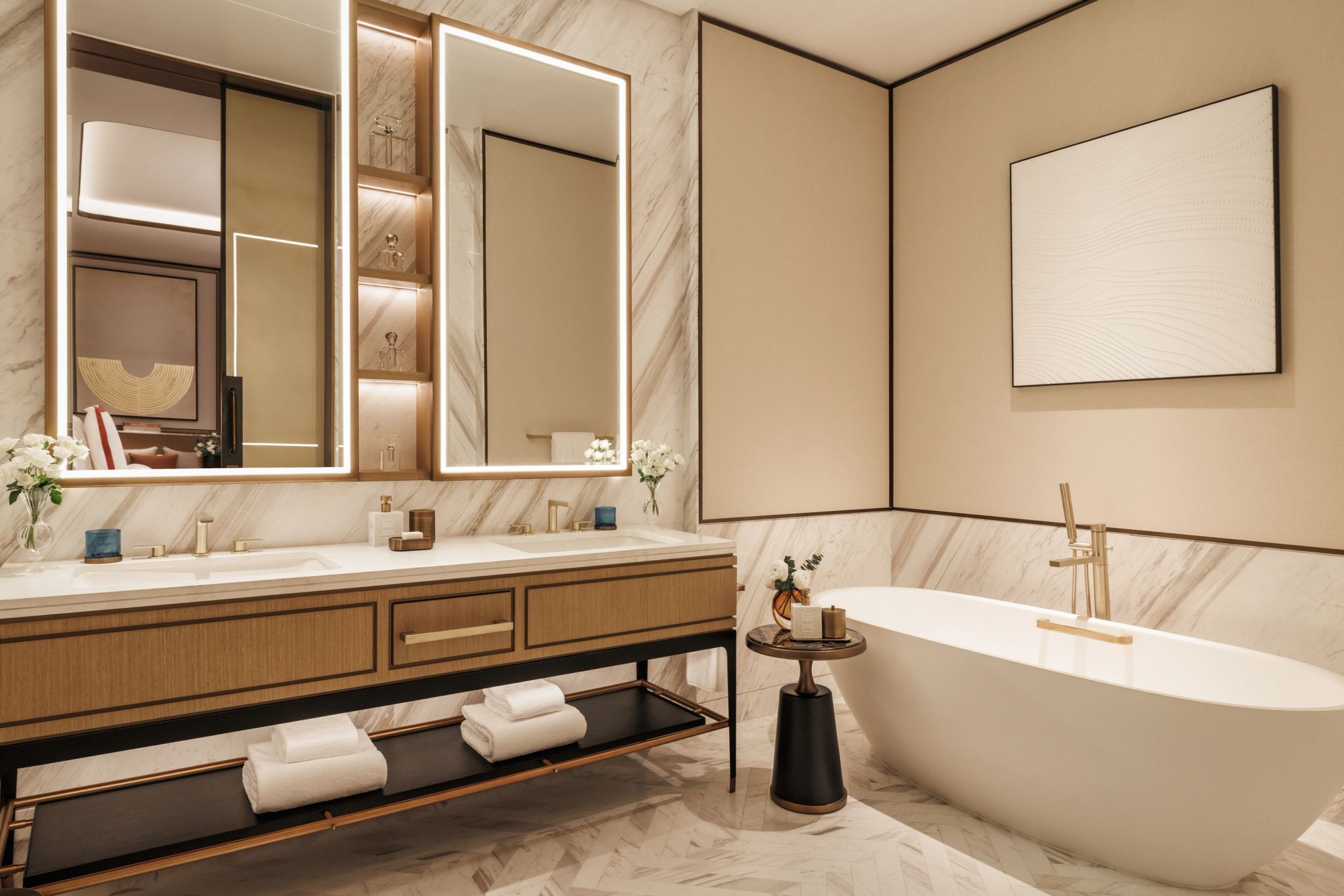 Marine Deluxe banheiro de luxo - banheira de imersao - marmore decoracao