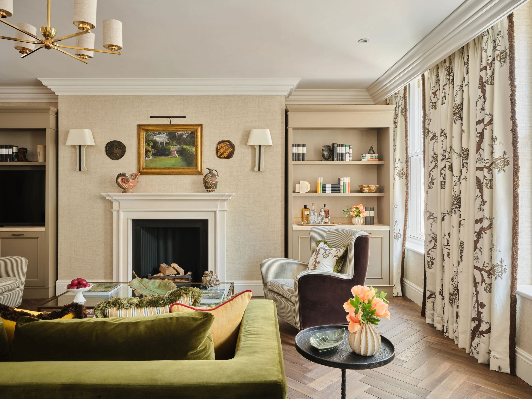 Nightingale Suite suite com sala - sala de estar - sala com lareira - signature suite