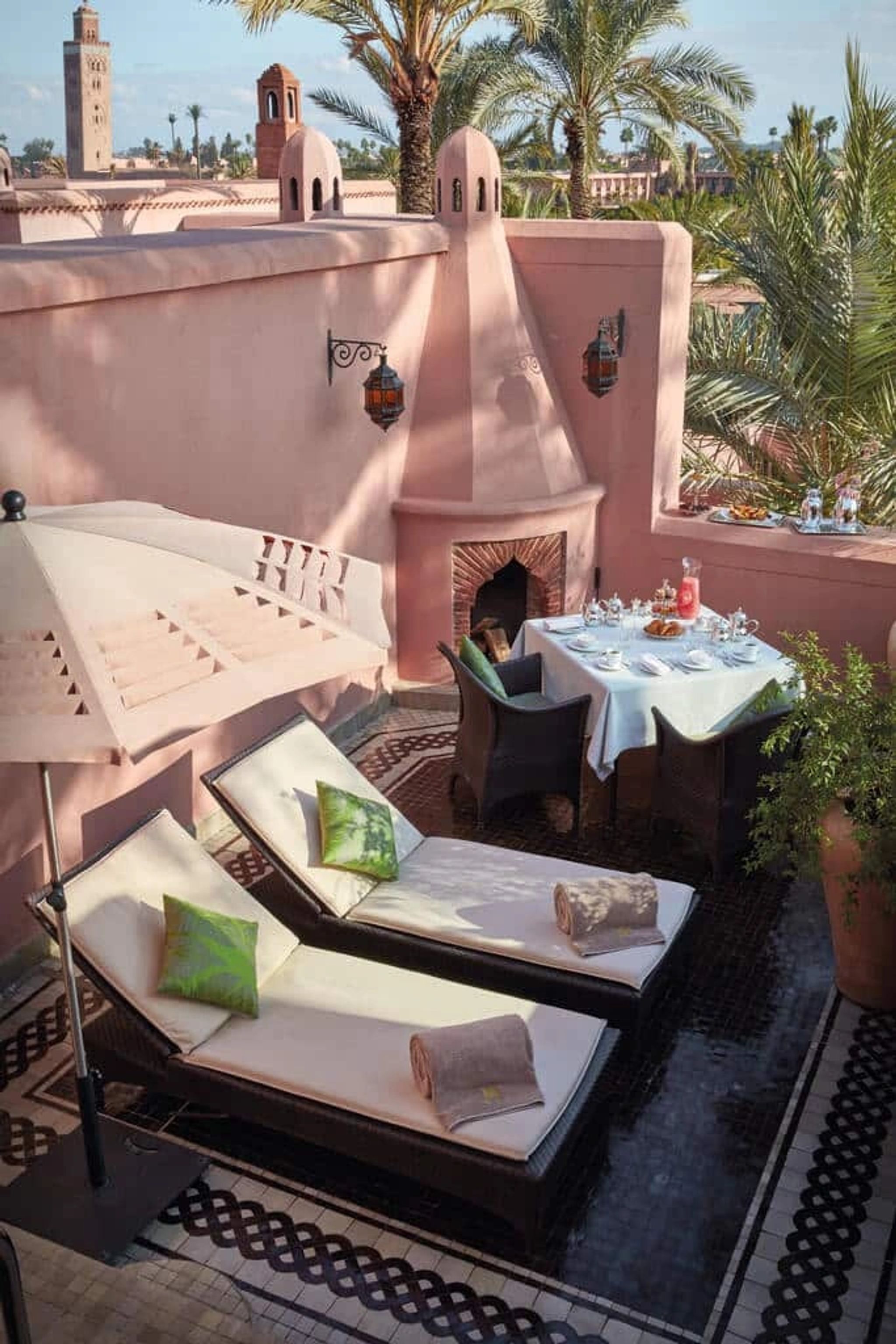 terraco premier riad - terraco privativo riad - vista terraco marrakech