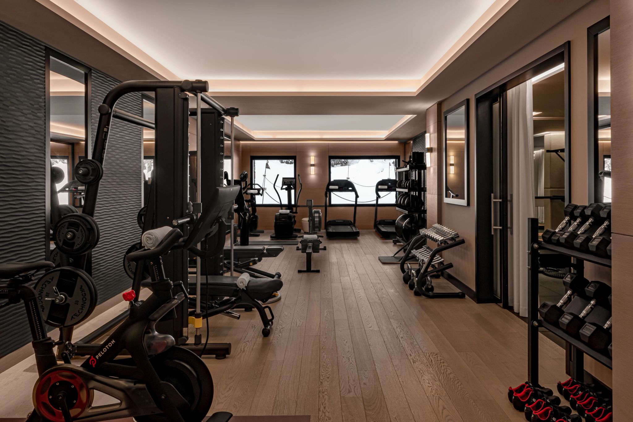 Academia do hotel academia de luxo - espaço fitness – academia com vista