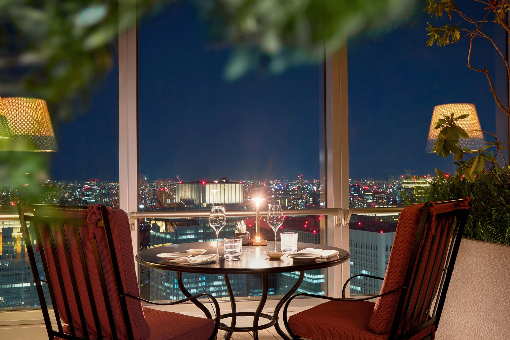 Il Ristorante Niko Romito area externa restaurante luxo - vista cidade noite - terraço premium