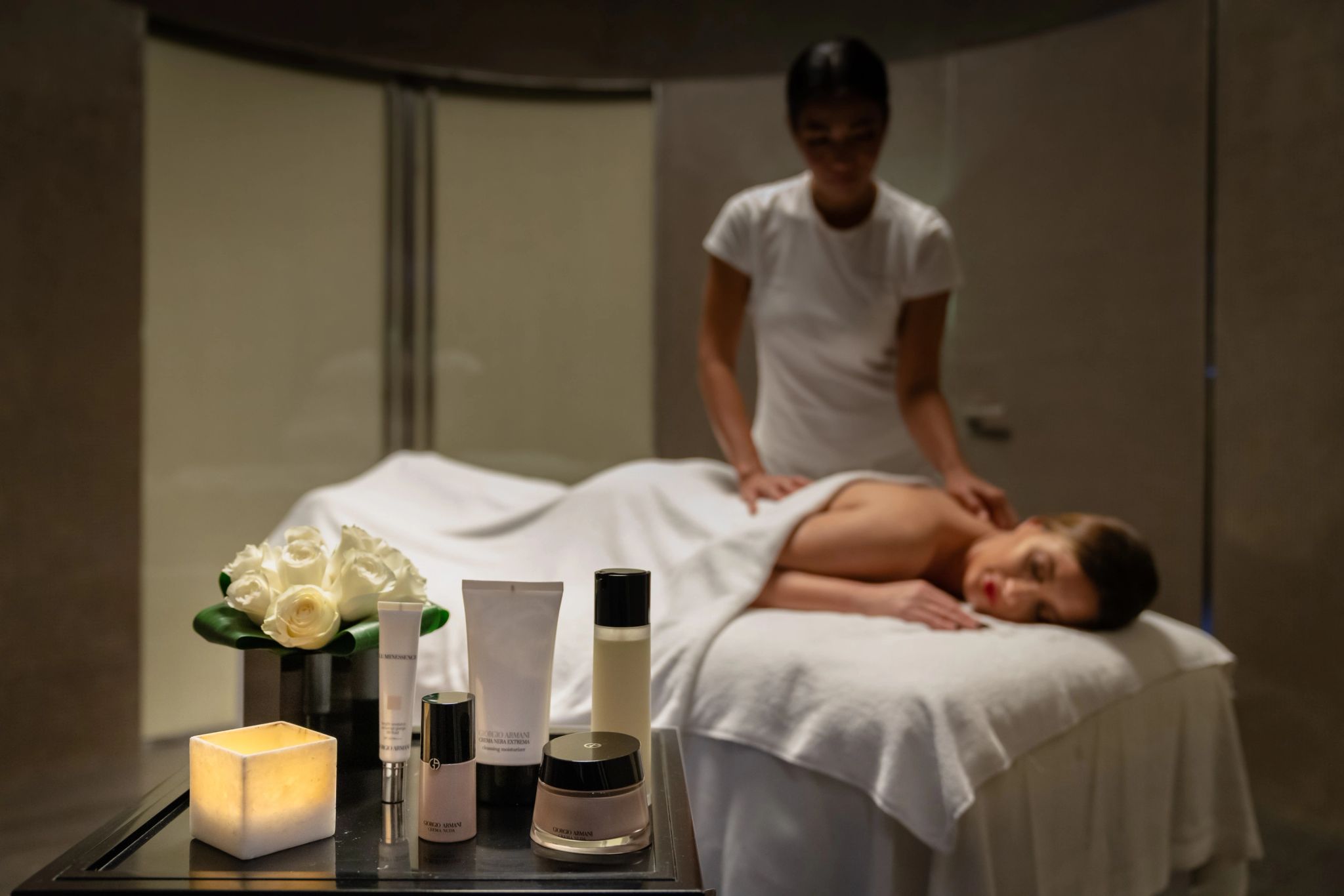 massagem – spa do hotel – produtos armani