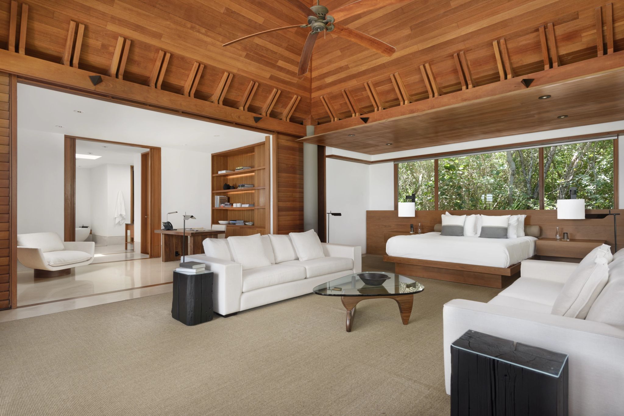 Five Bedroom Beach Sala Villa vila de luxo - decoracao clean - cama de casal