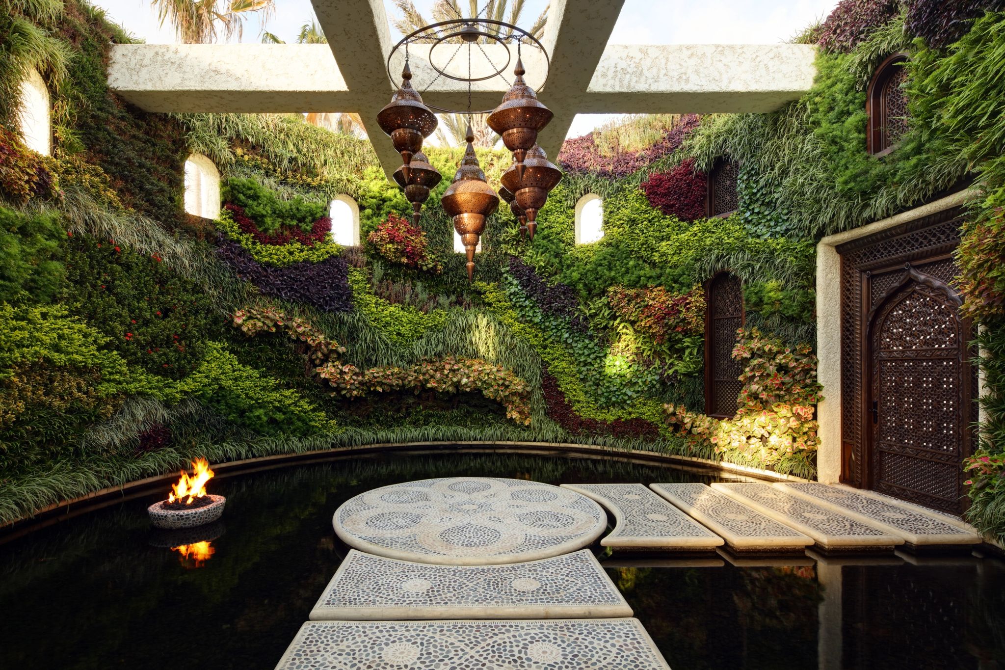 Jardim do resort meditaçao - espaço zen -  bem estar - atividades de bem estar - jardim interno