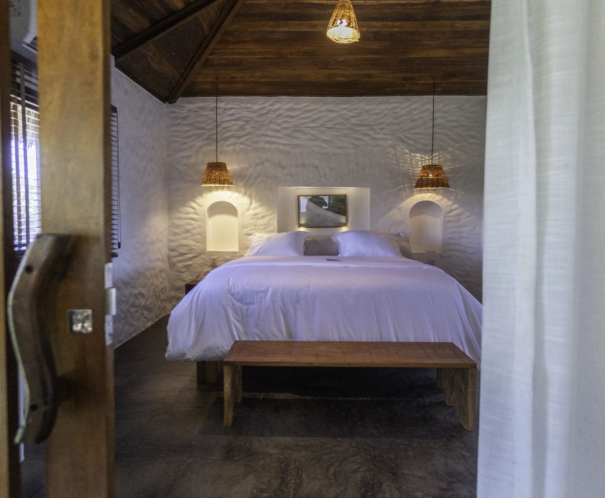 cama king - bangalo de luxo - quarto com varanda