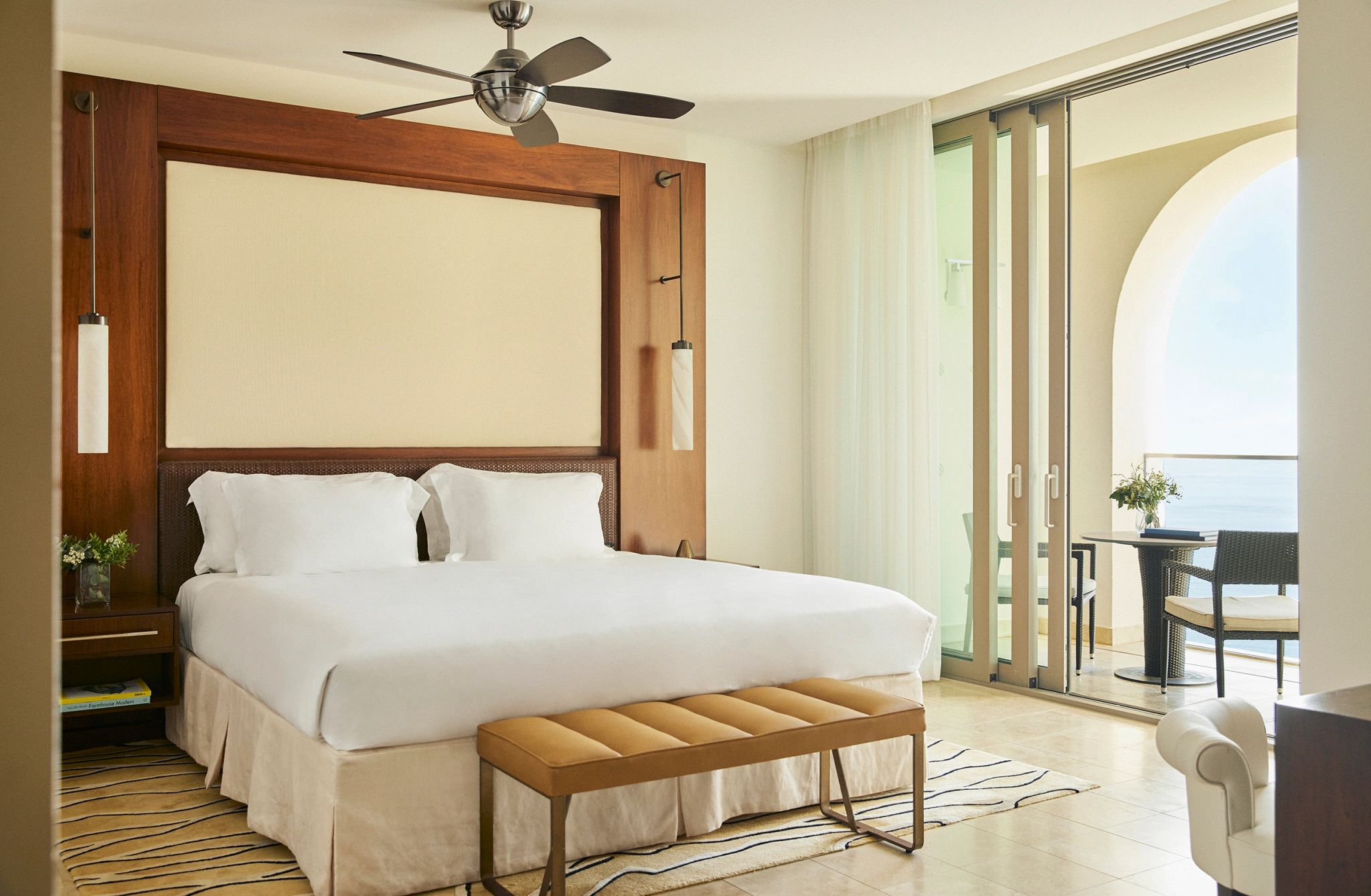 Premium Mediterranean Sea View quarto moderno - design de luxo - cama king