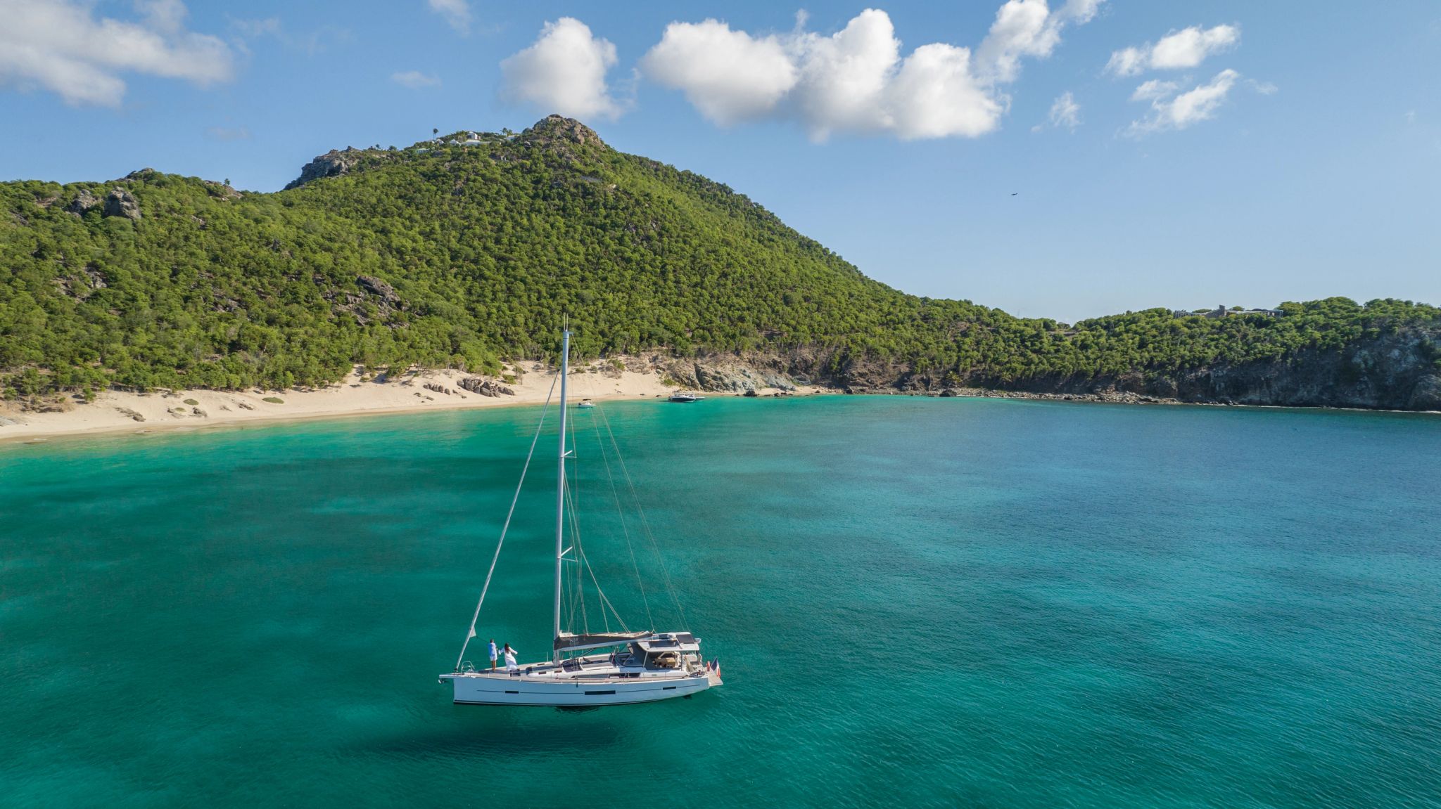 Praia em St Barth   praia privativa – mar azul turquesa - mar do caribe - passeio de barco