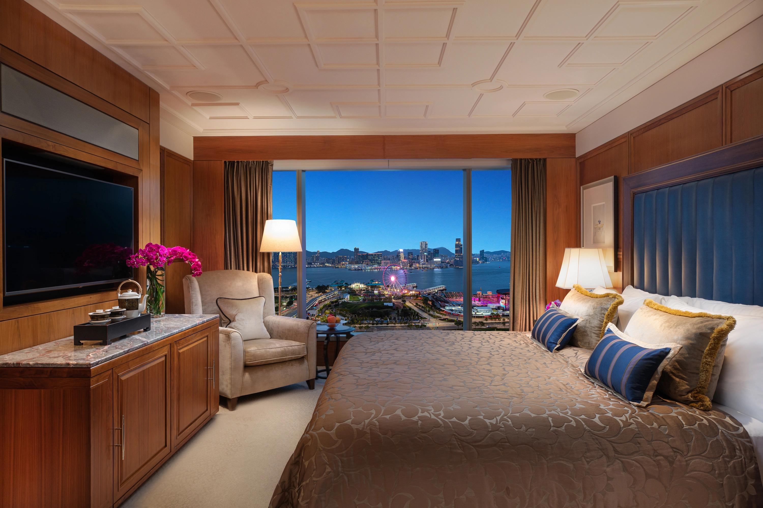 suite de luxo - vista panoramica hong kong - vista privilegiada - suite cama king