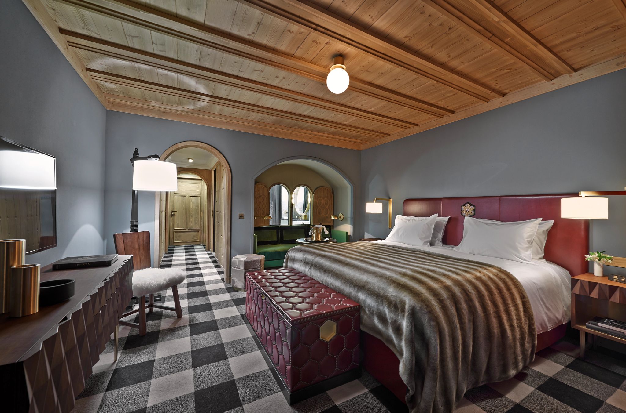 estampa xadrez - suite casal - cama king - suite de luxo