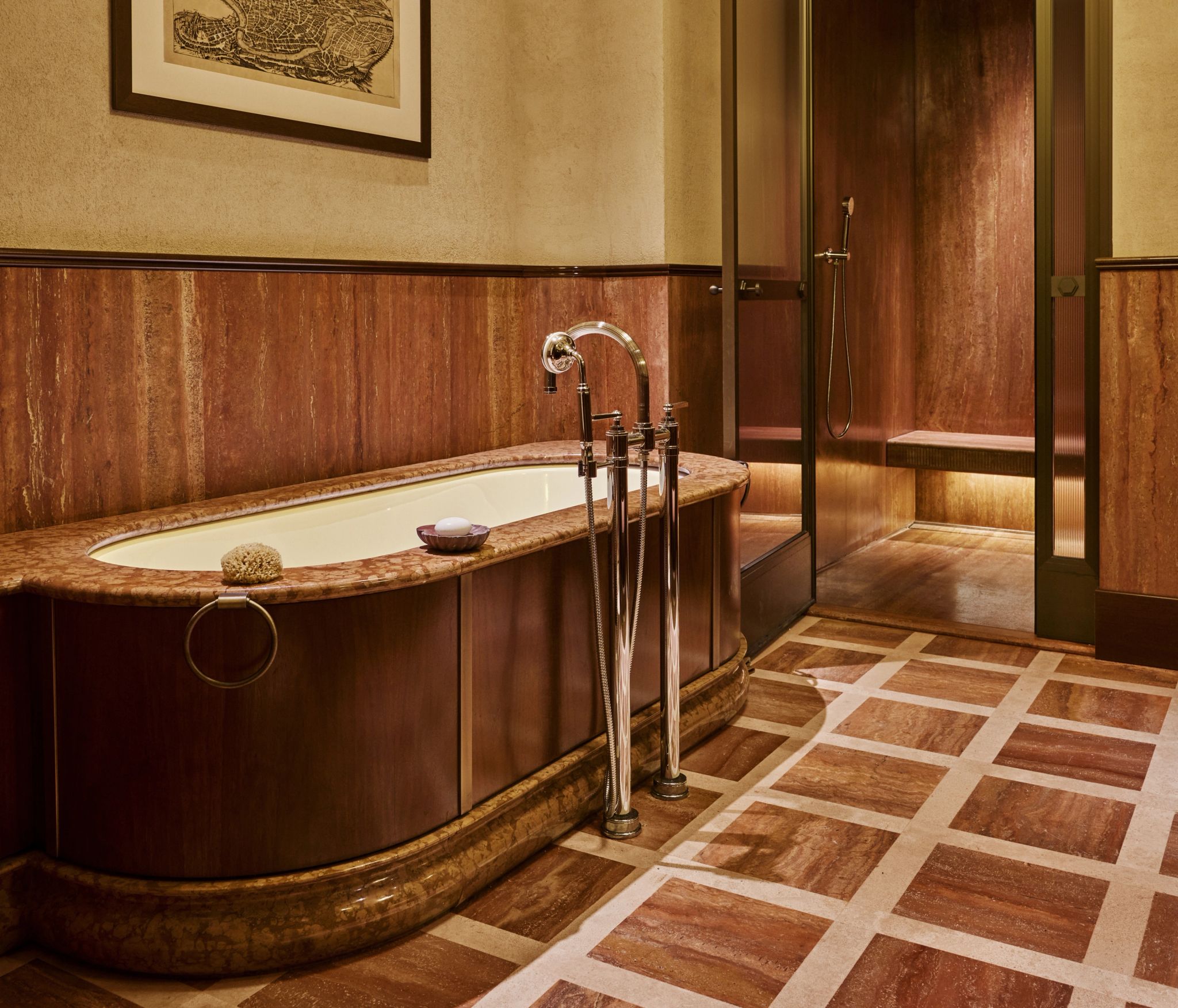 Suite banheiro de hotel - banho premium - banheira de luxo