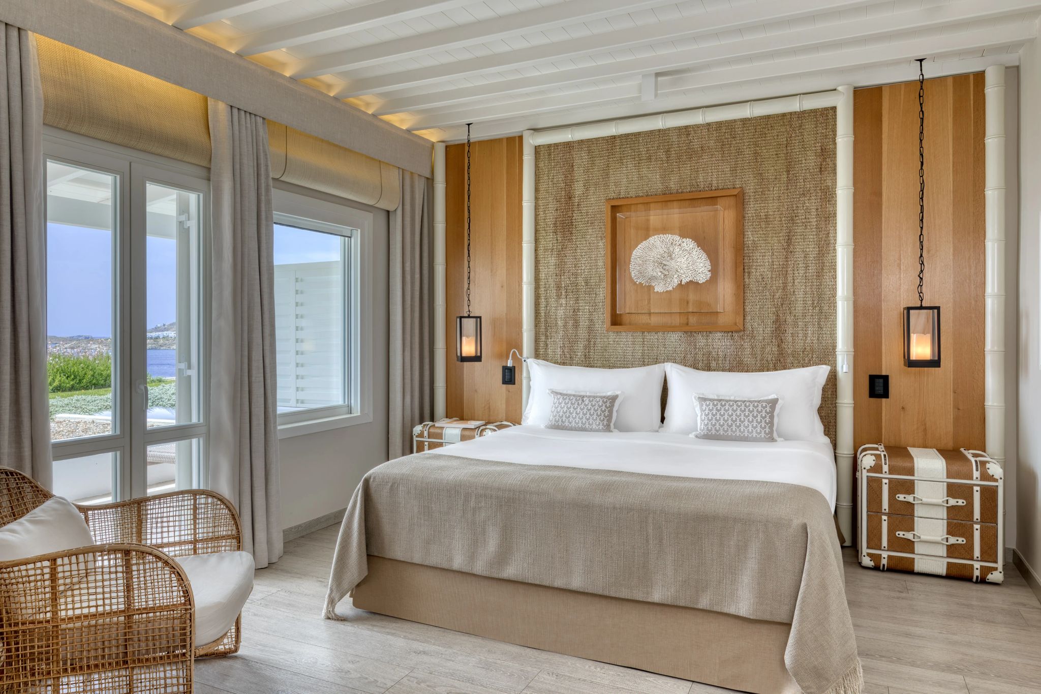 decoraçao rustica - design de luxo - quarto vista mar