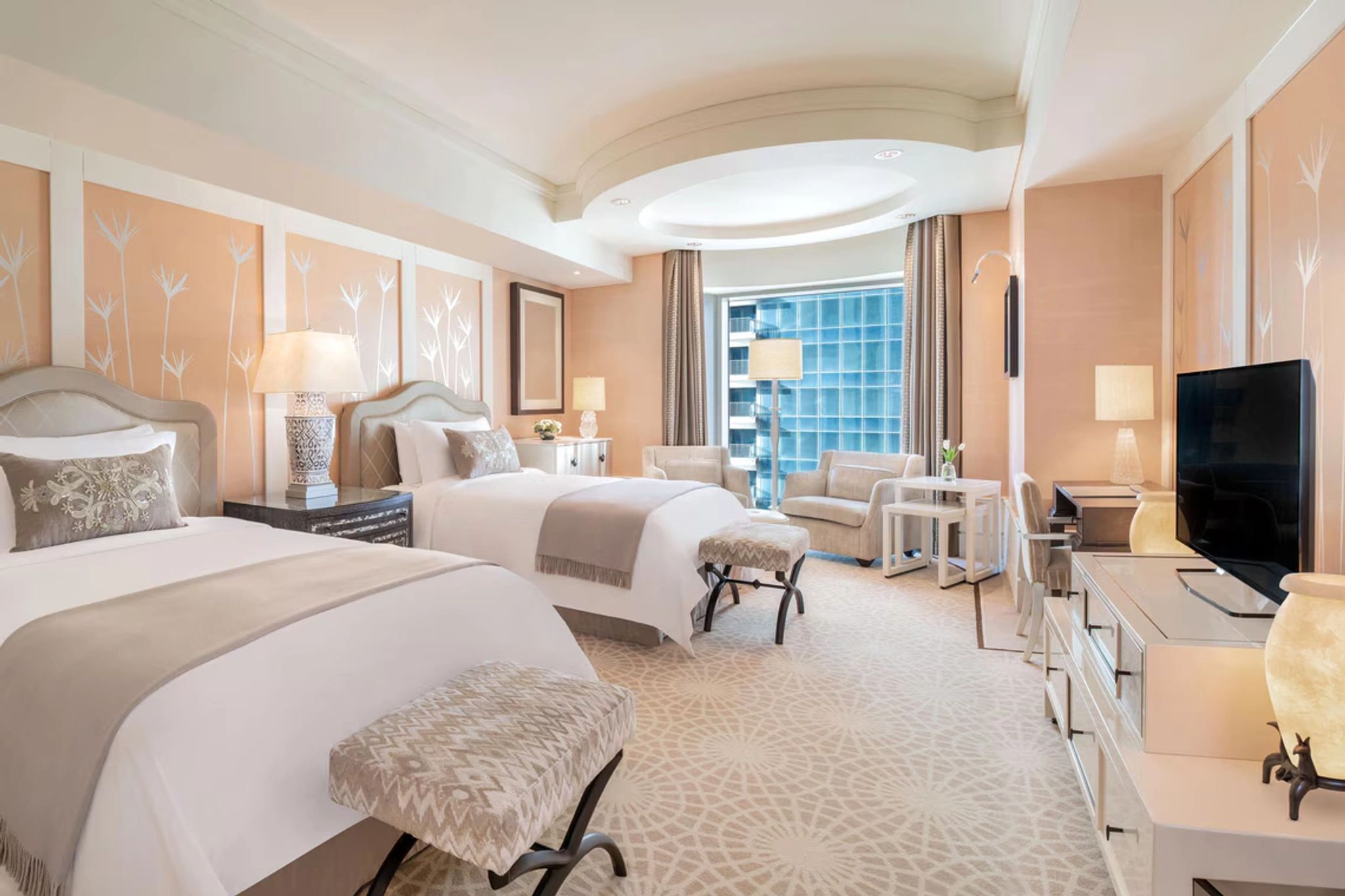 Deluxe Double quarto double deluxe cairo - duas camas hotel luxo nilo - dormitório double st regis cairo
