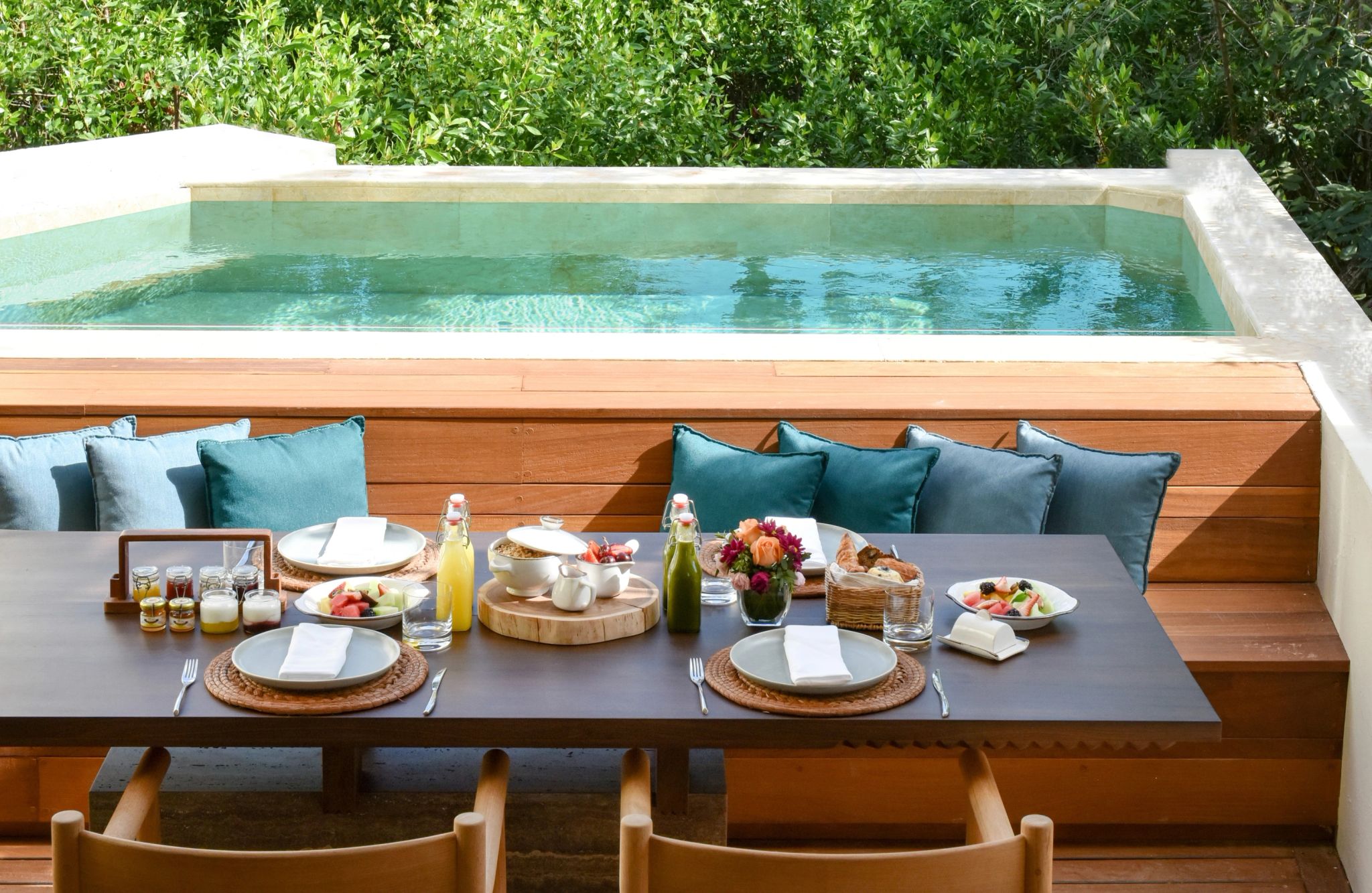 Mayakoba Two Bedroom Suite cafe da manha de hotel – piscina privativa