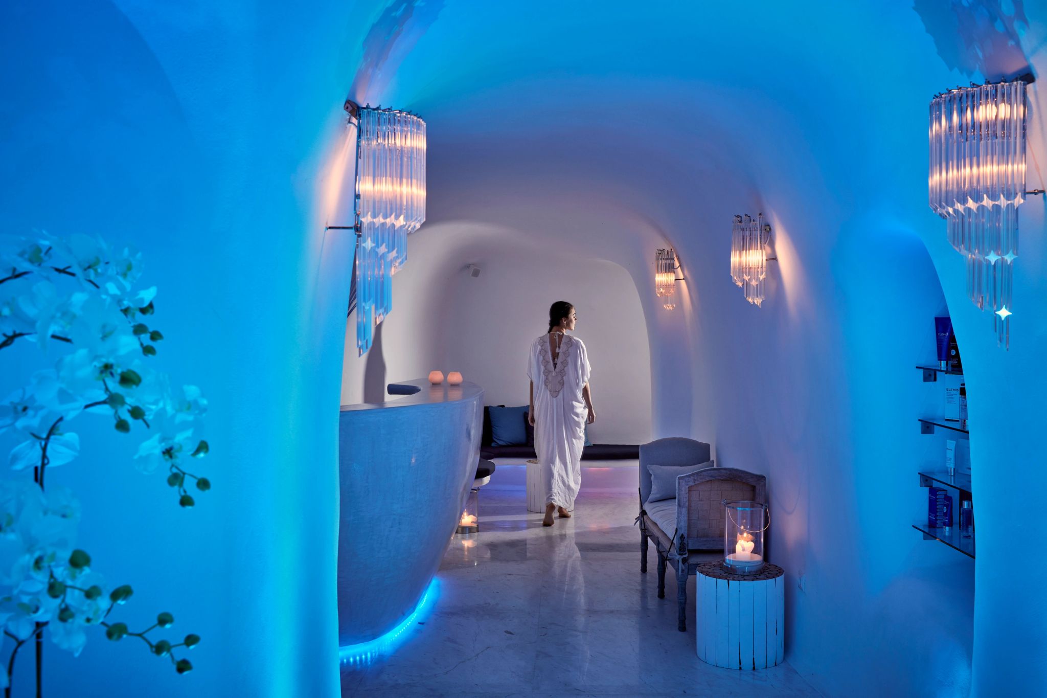 Canaves Oia Suites Spa spa de luxo - recepçao spa - entrada do spa