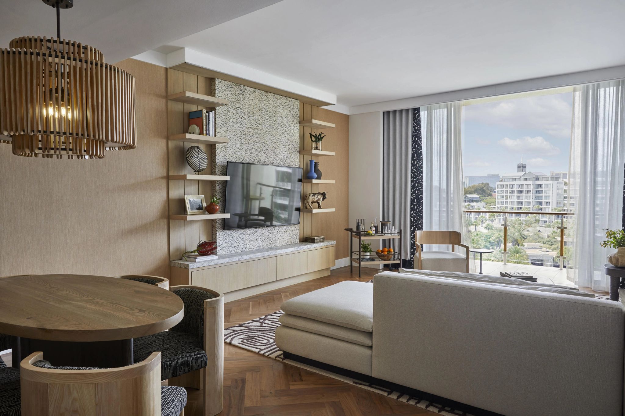 sala de estar - decoraçao africana - sala moderna - suite com sala