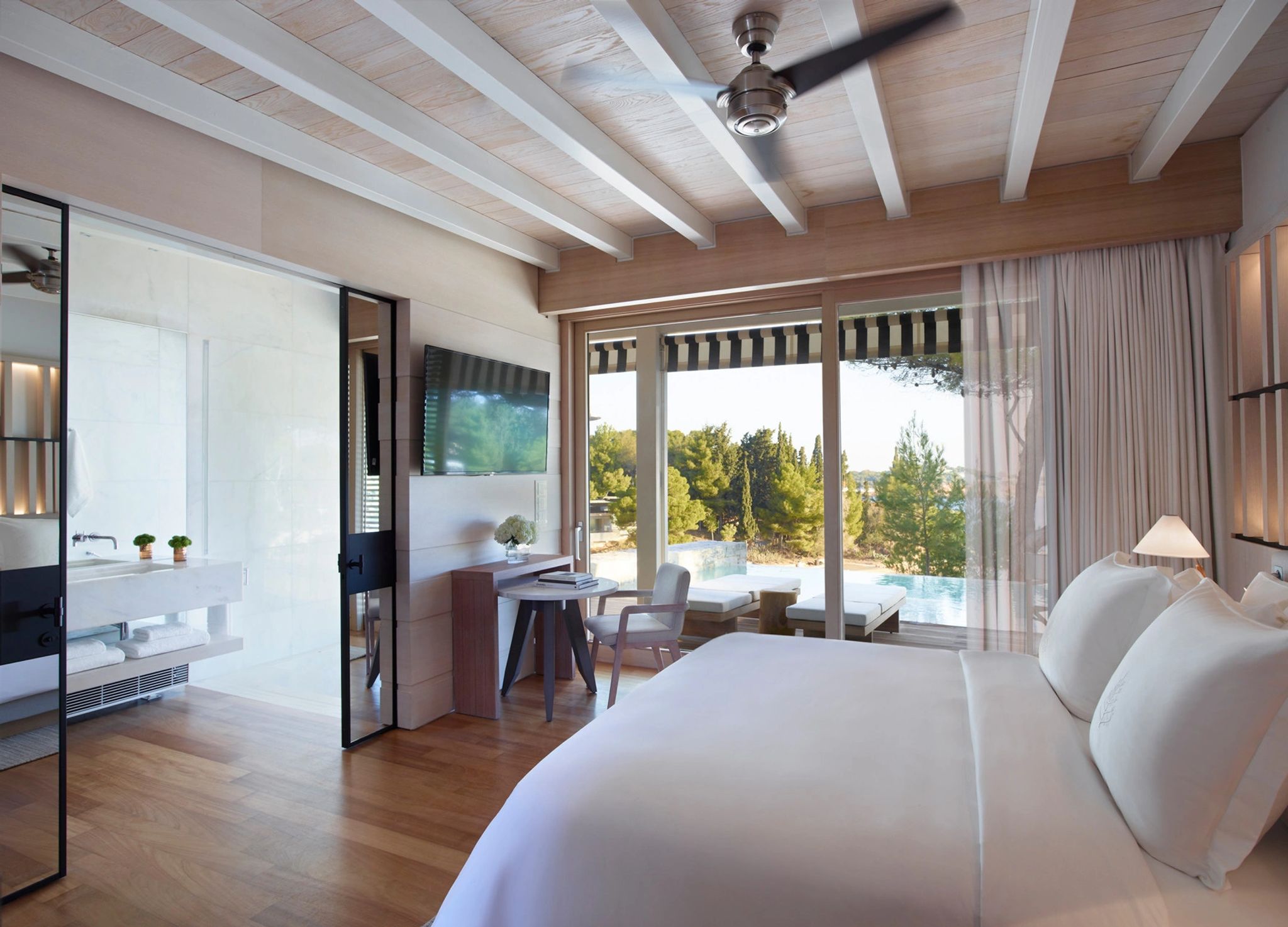 Sea View Bungalow Pool cama king - quarto casal - decoraçao moderna