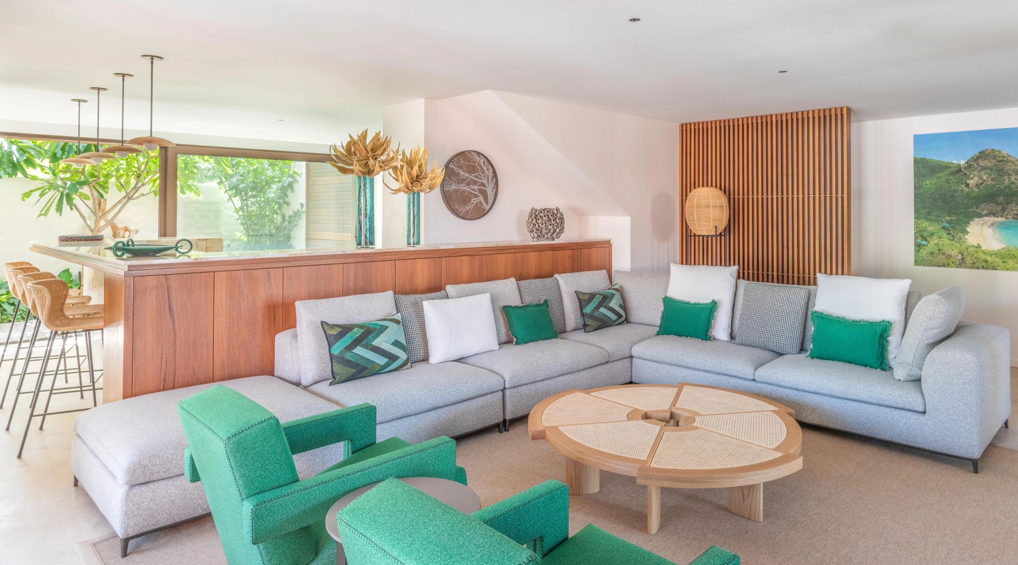 Villa Frangipani sala de estar suite – design de luxo – suite ampla