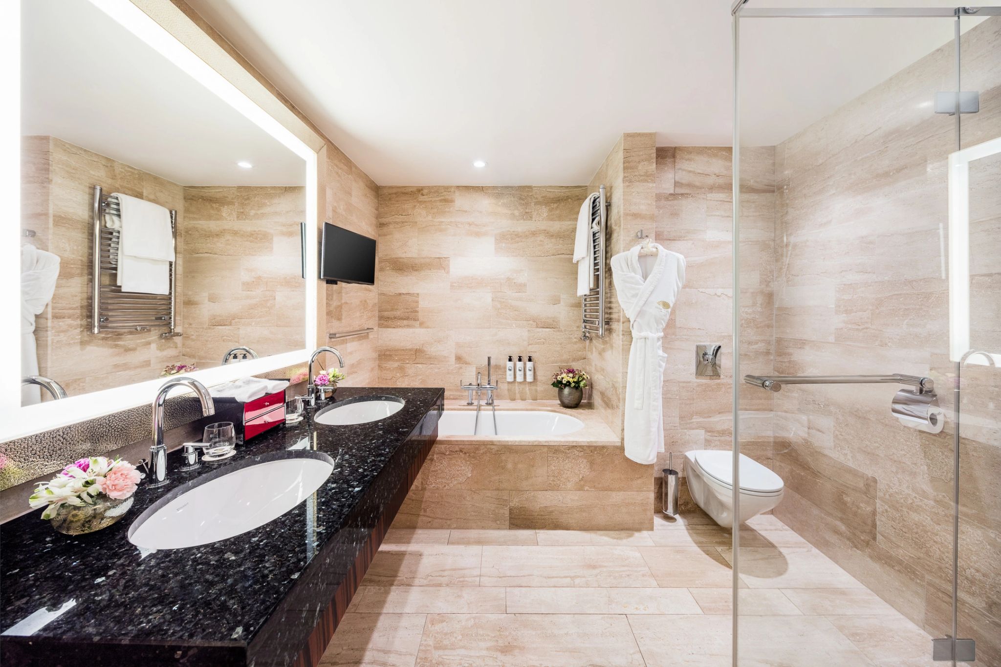 Deluxe banheiro de casal – banheiro grande – banheira de imersao