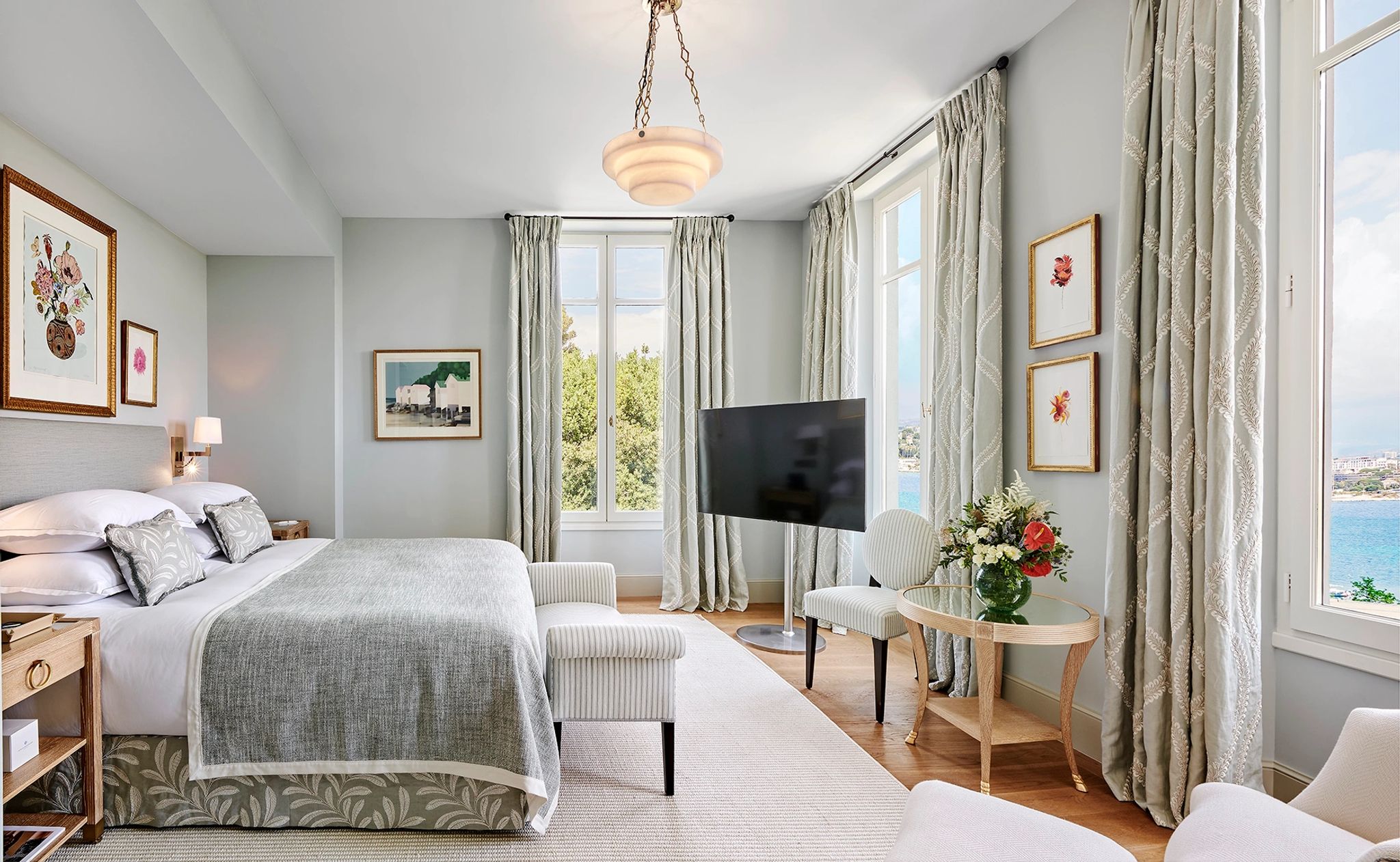 Villa Sainte-Anne vila moderna - quarto com tv - cama king