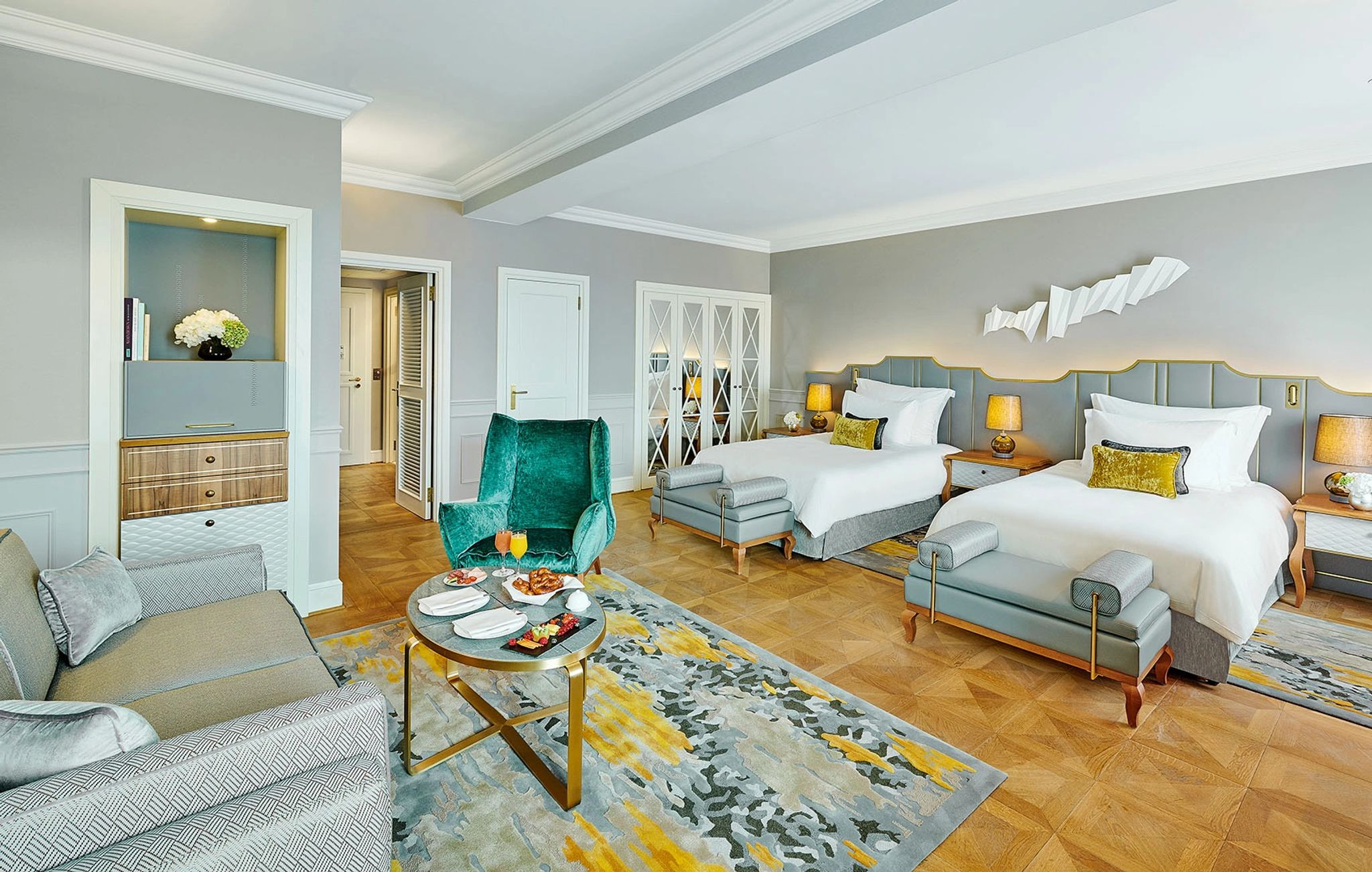 quarto de luxo - cama twin - decoracao moderna 