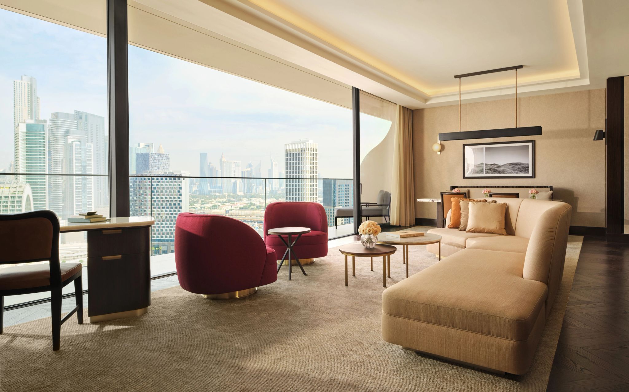 vista panoramica dubai – sala de estar - decoraçao de luxo