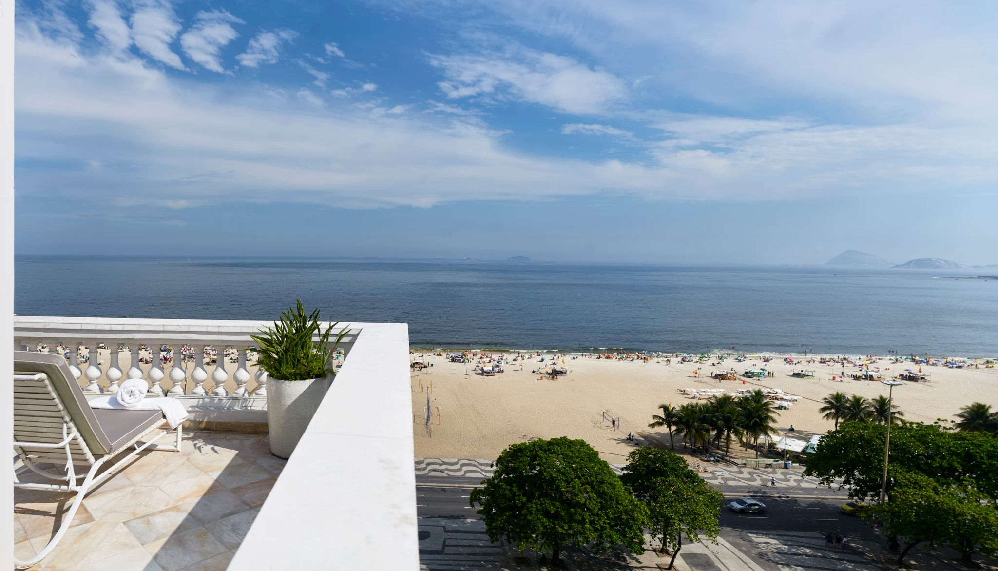 vista da suite - hotel na praia - copacabana palace