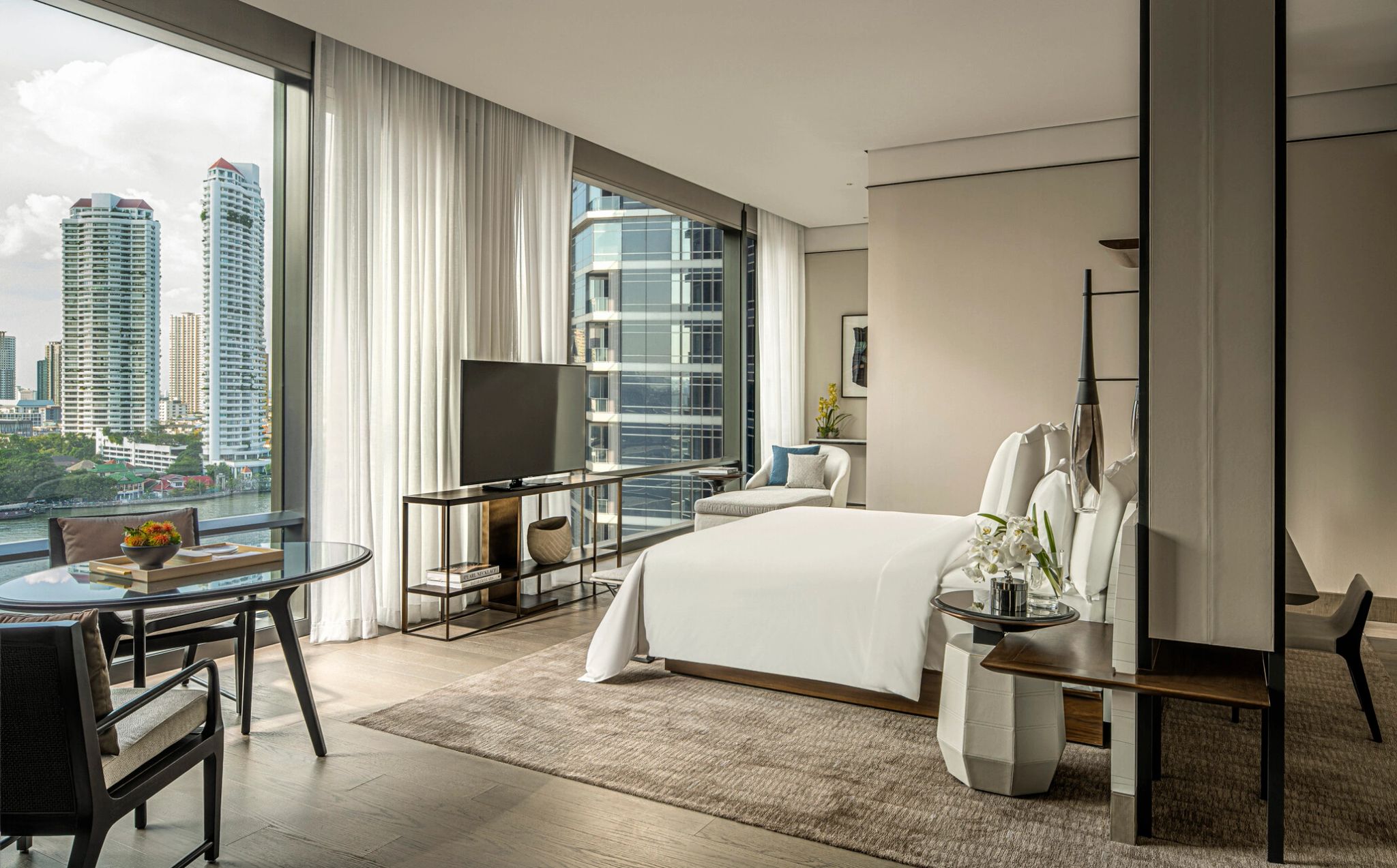 Four Seasons River View studio moderno - decoraçao moderna - studio vista bangkok