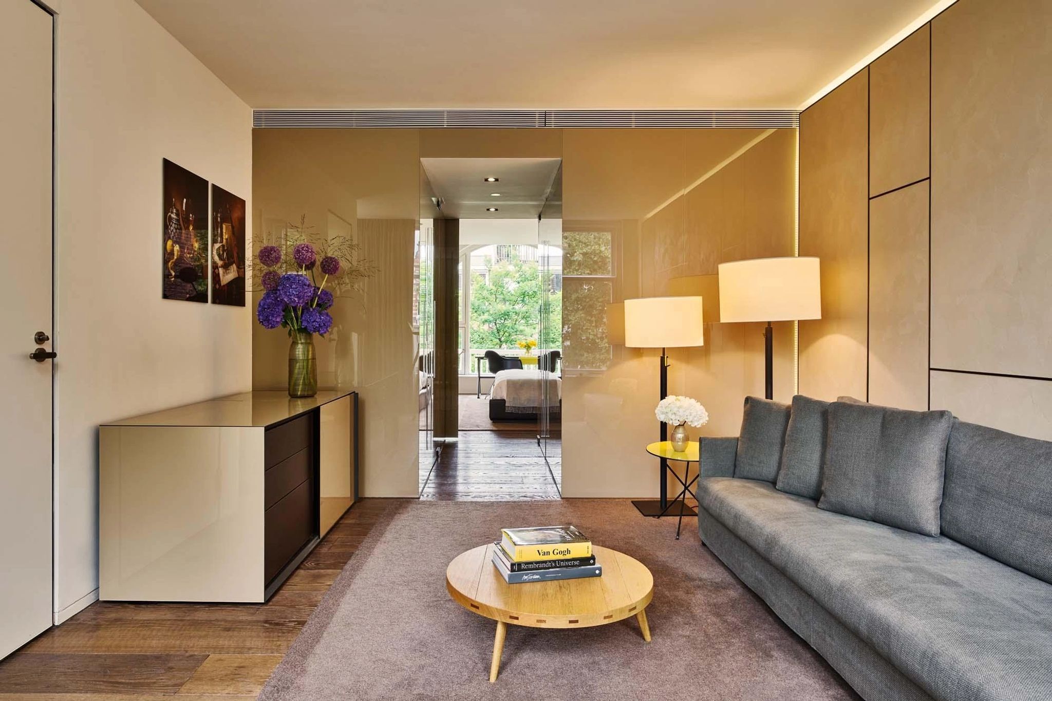 suite com sala - sala de estar - sala moderna