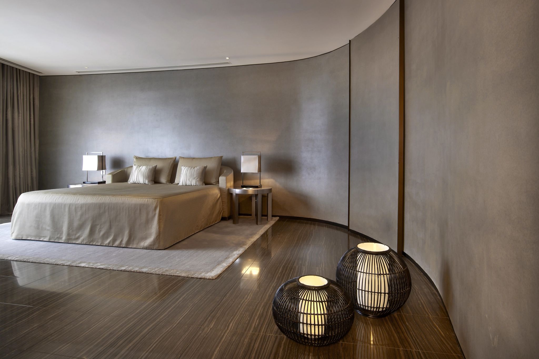 Armani Dubai Suite suite master – cama king-size – decoracao contemporanea